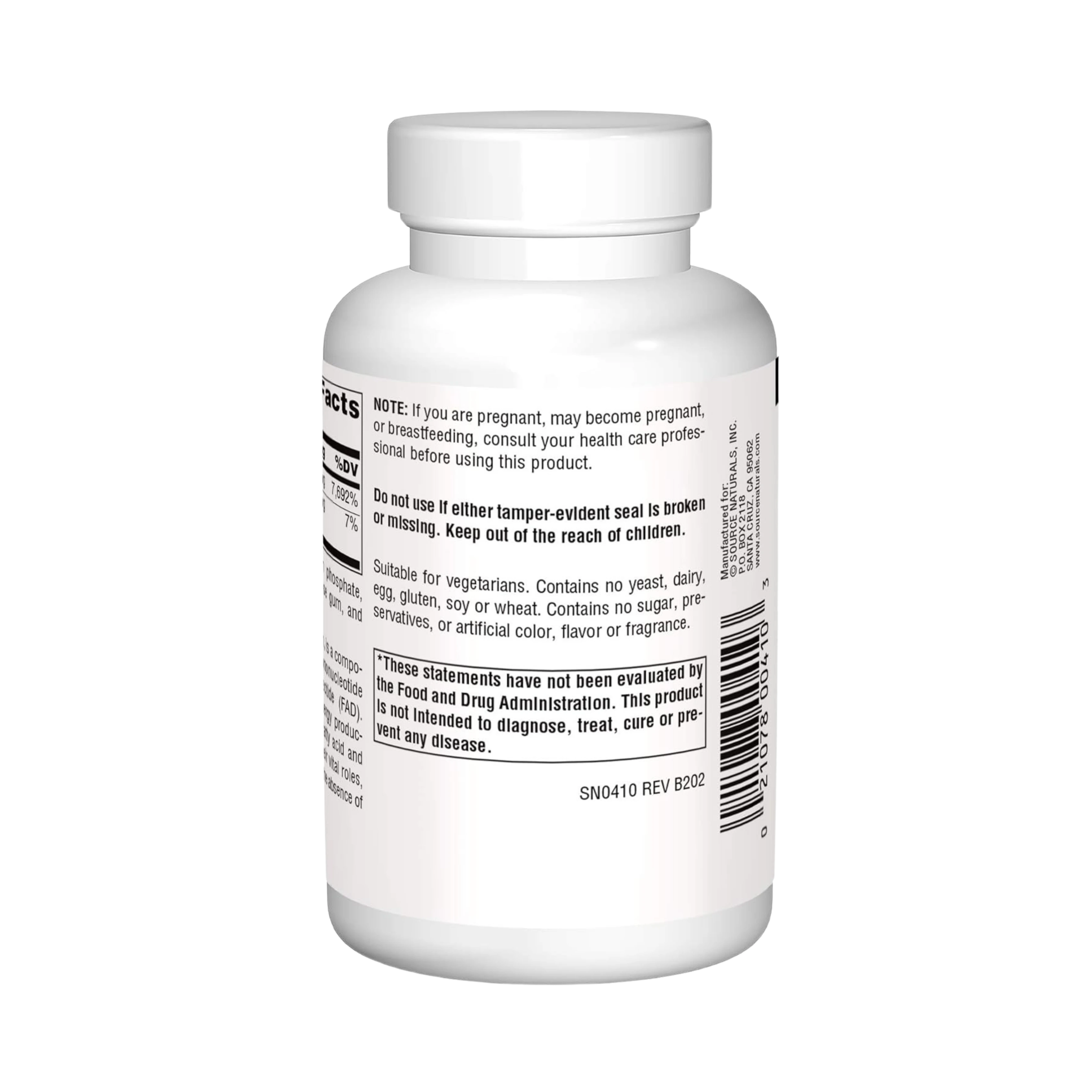 Source Naturals, Vitamin B-2 Riboflavin, 100 Mg, 250 Tablets