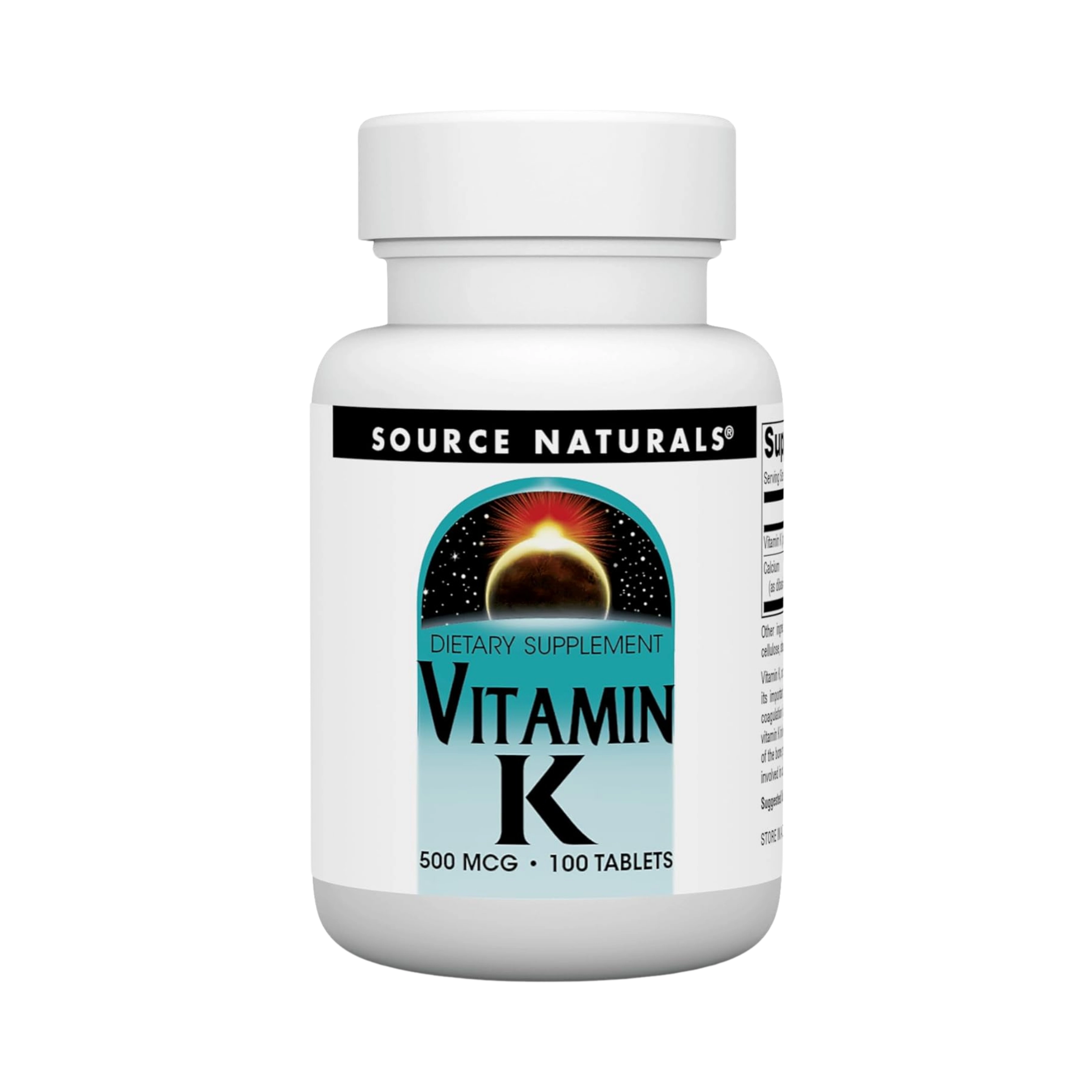 Source Naturals, Vitamin K, 500 Mcg, 100 Tablets