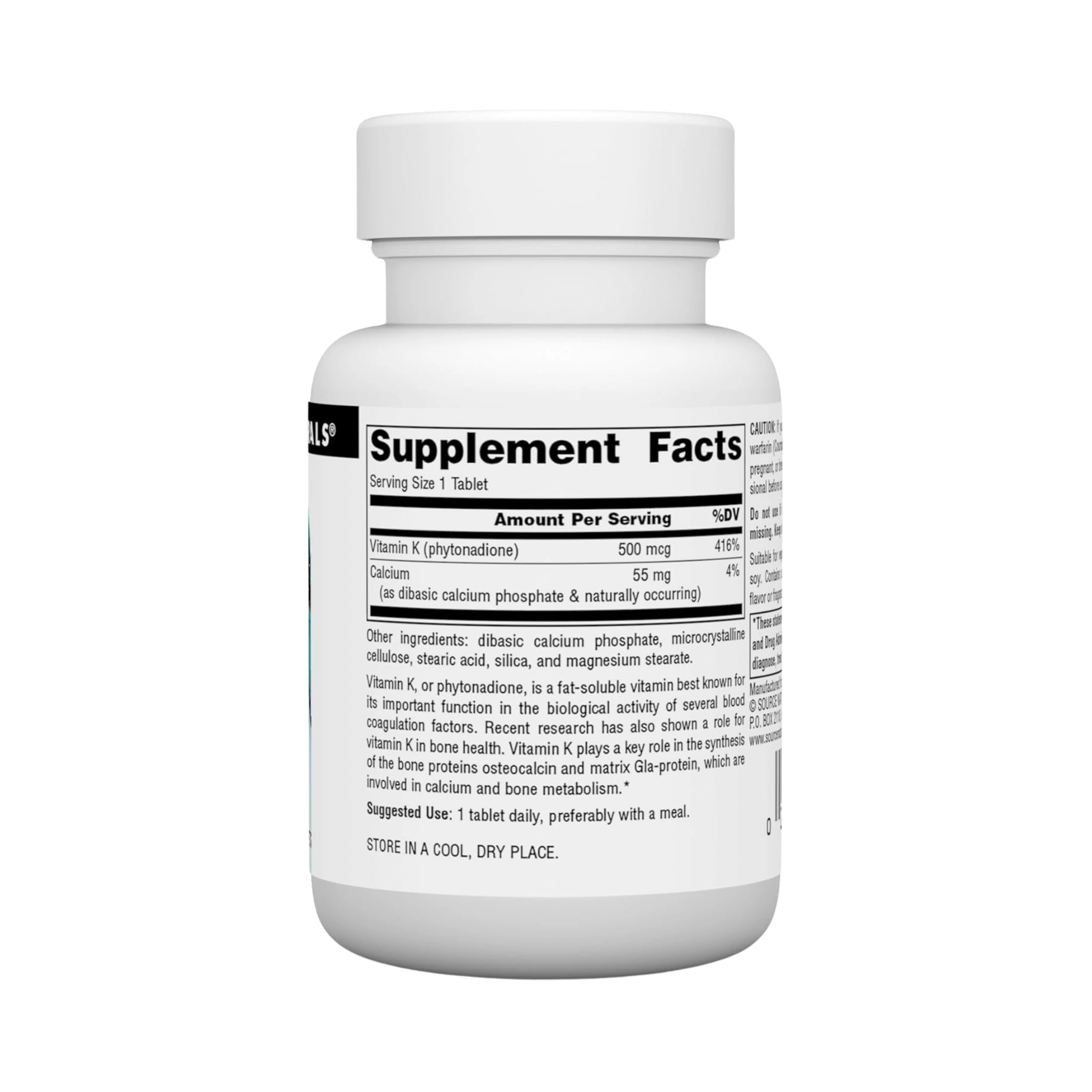Source Naturals, Vitamin K, 500 Mcg, 100 Tablets
