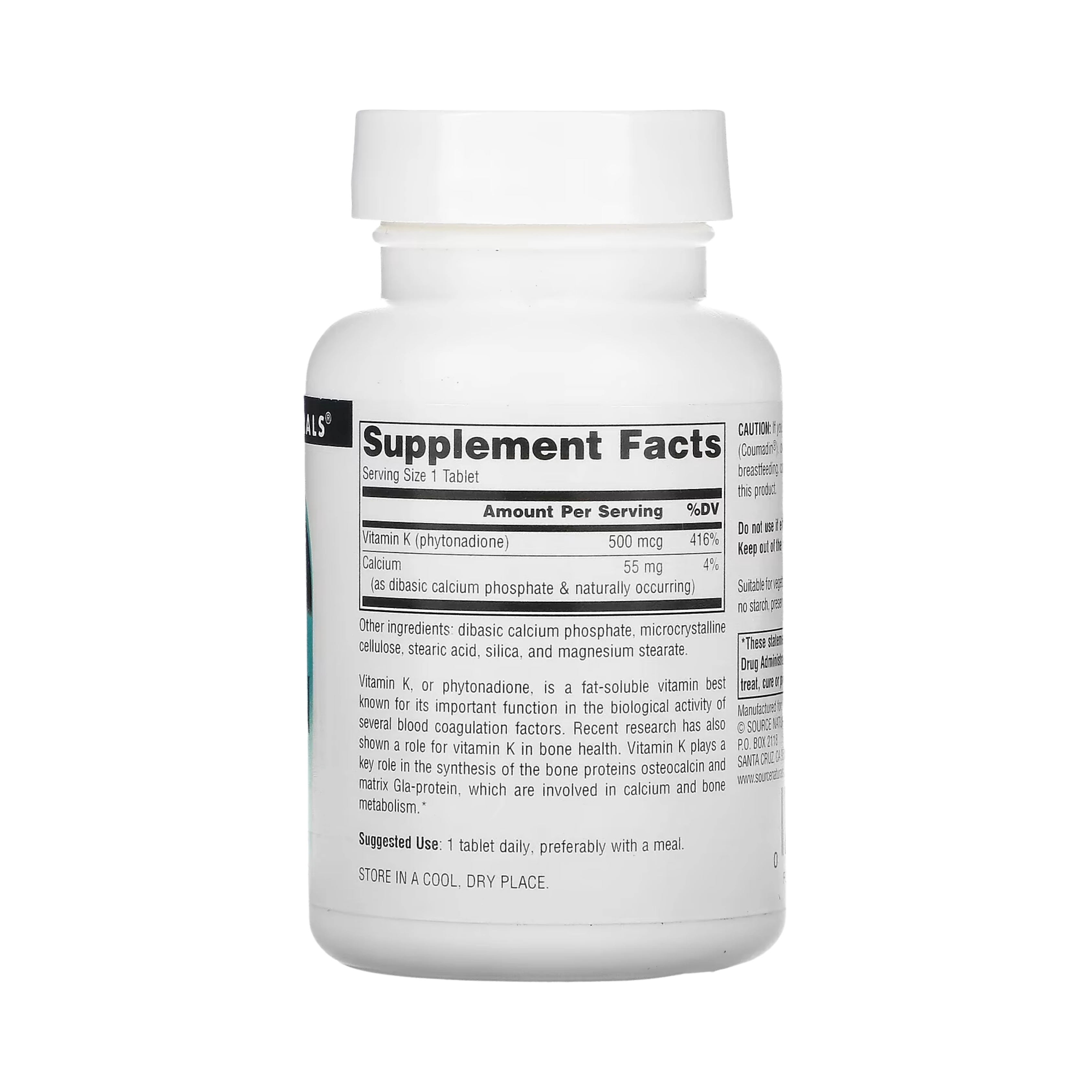 Source Naturals, Vitamin K, 500 Mcg, 200 Tablets