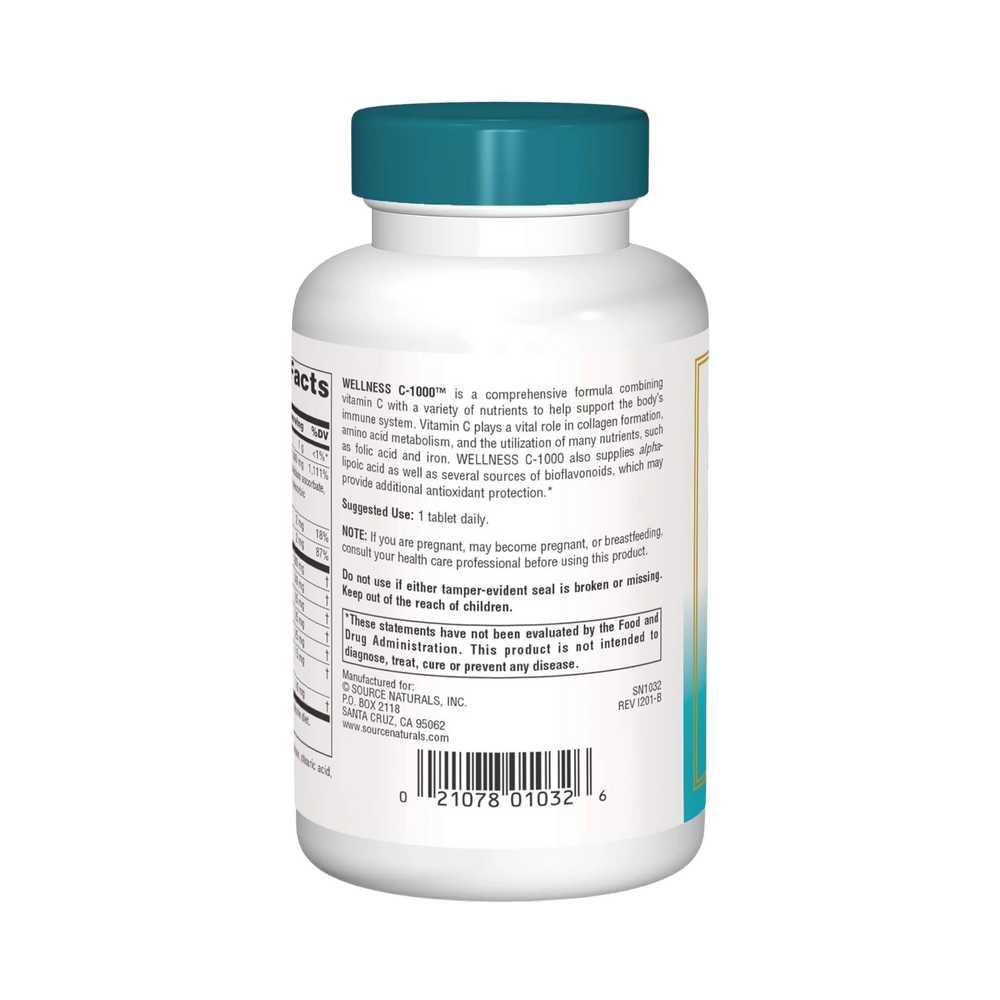Source Naturals, Wellness C-1000, 100 Tablets