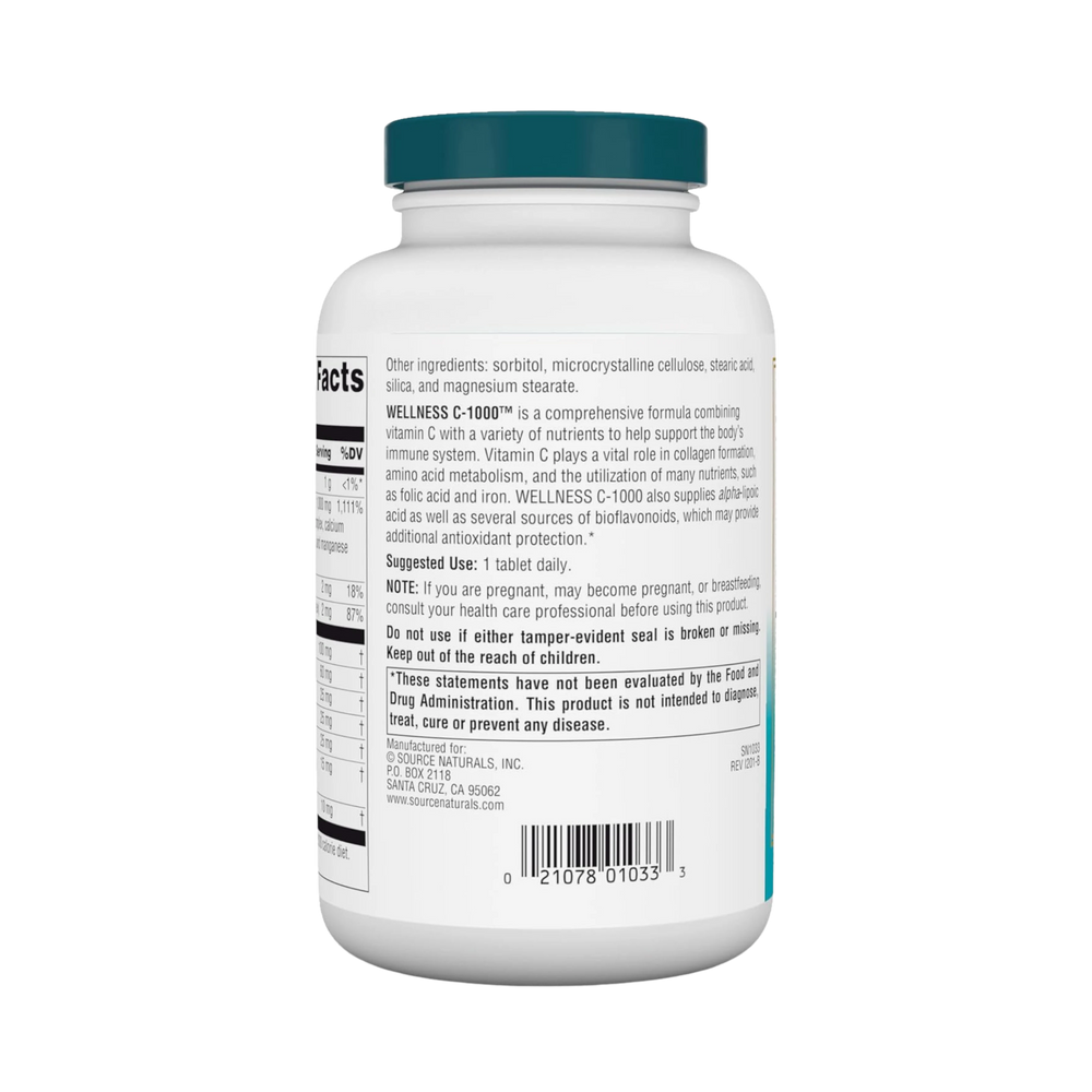 Source Naturals, Wellness C-1000, 200 Tablets