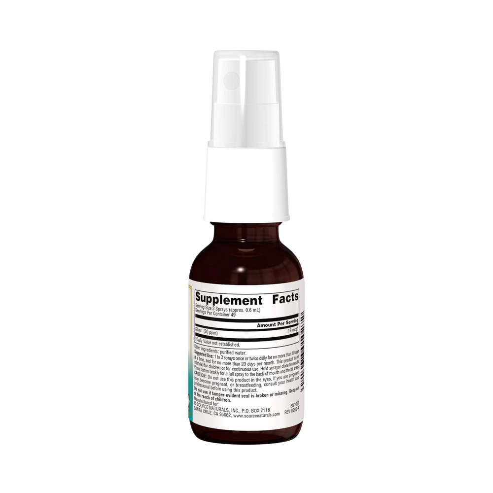 Source Naturals, Wellness Colloidal Silver Throat Spray, 30 ppm, 1 Fl Oz Liquid