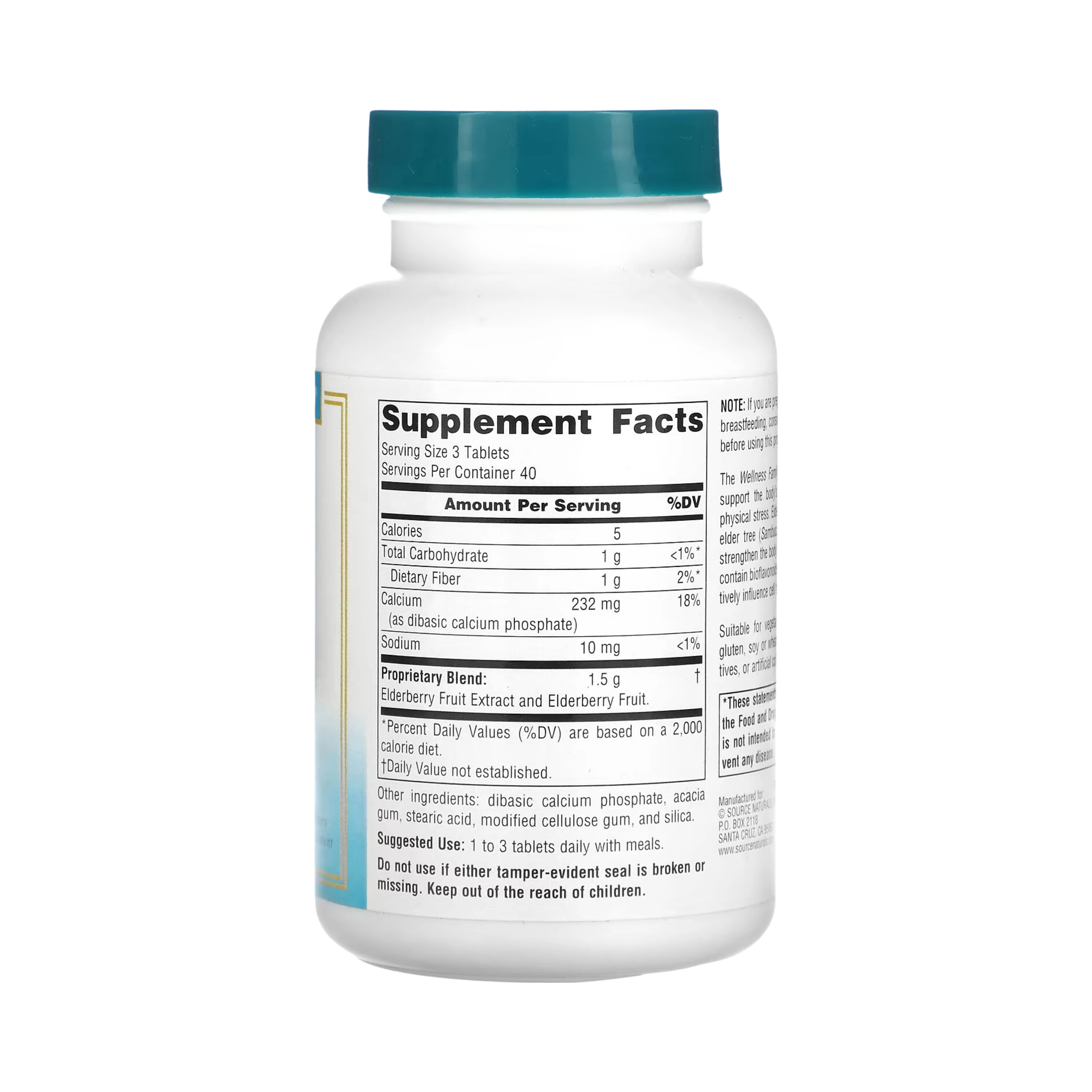 Source Naturals, Wellness Elderberry Extract, 500 Mg, 30 Tablets