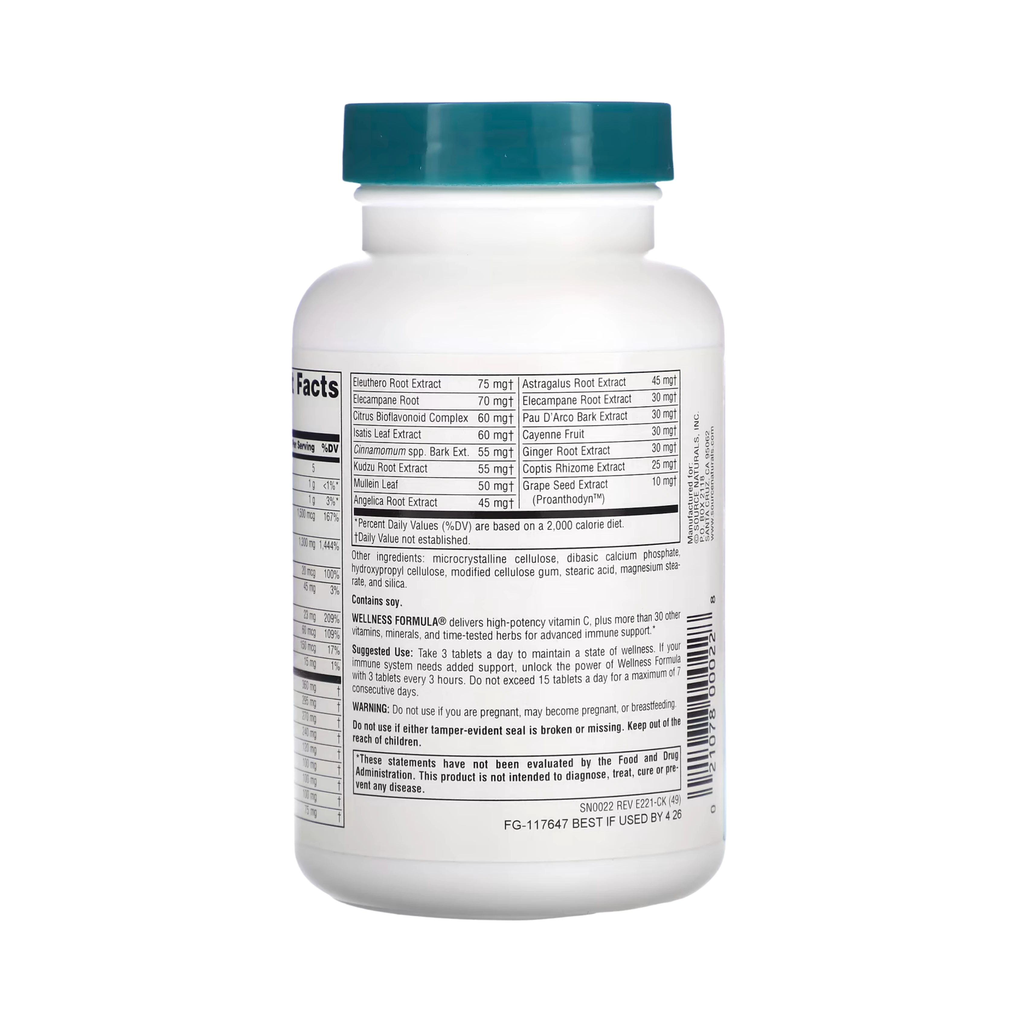 Source Naturals, Wellness Formula, 90 Tablets