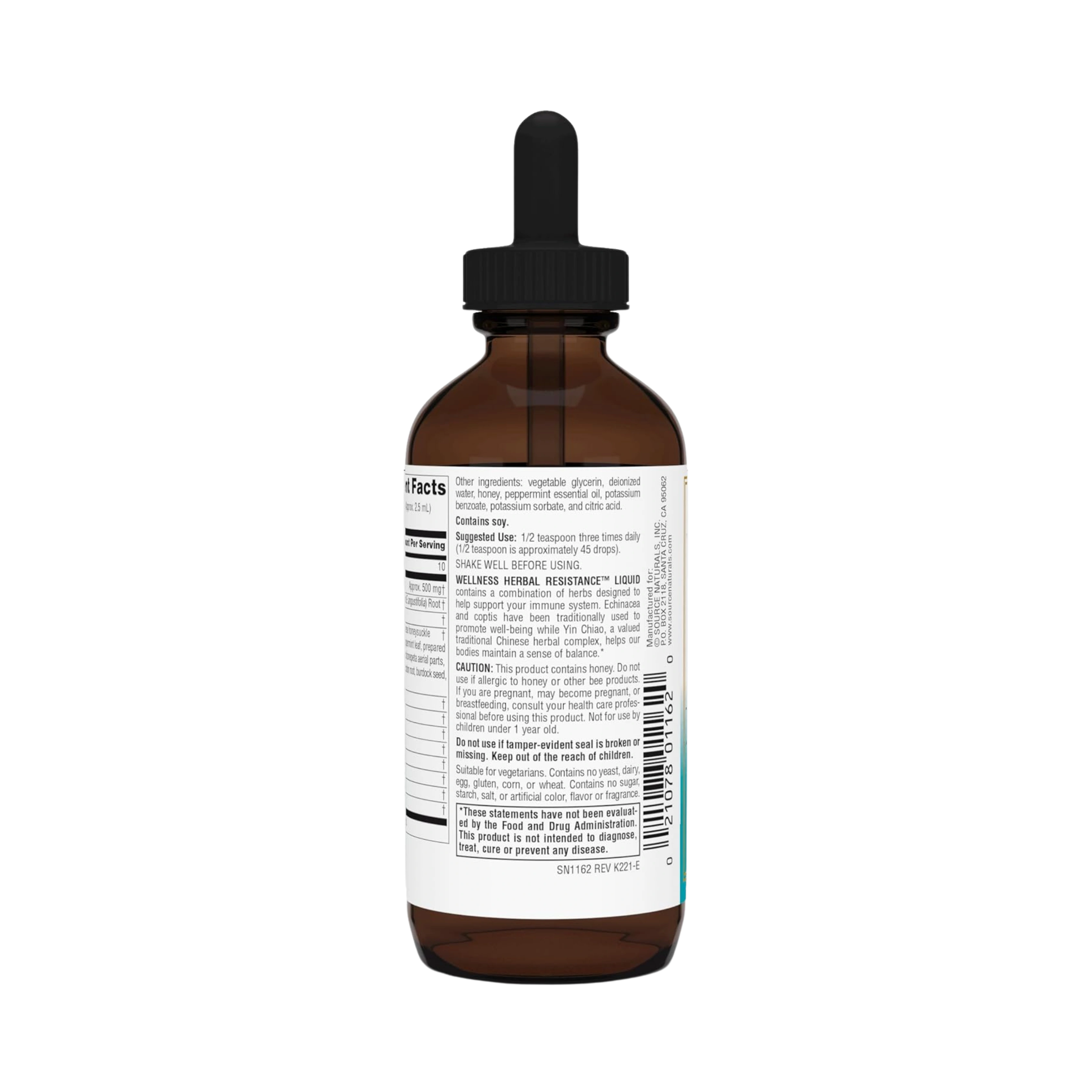 Source Naturals, Wellness Herbal Resistance, 4 Oz Alcohol Free Liquid