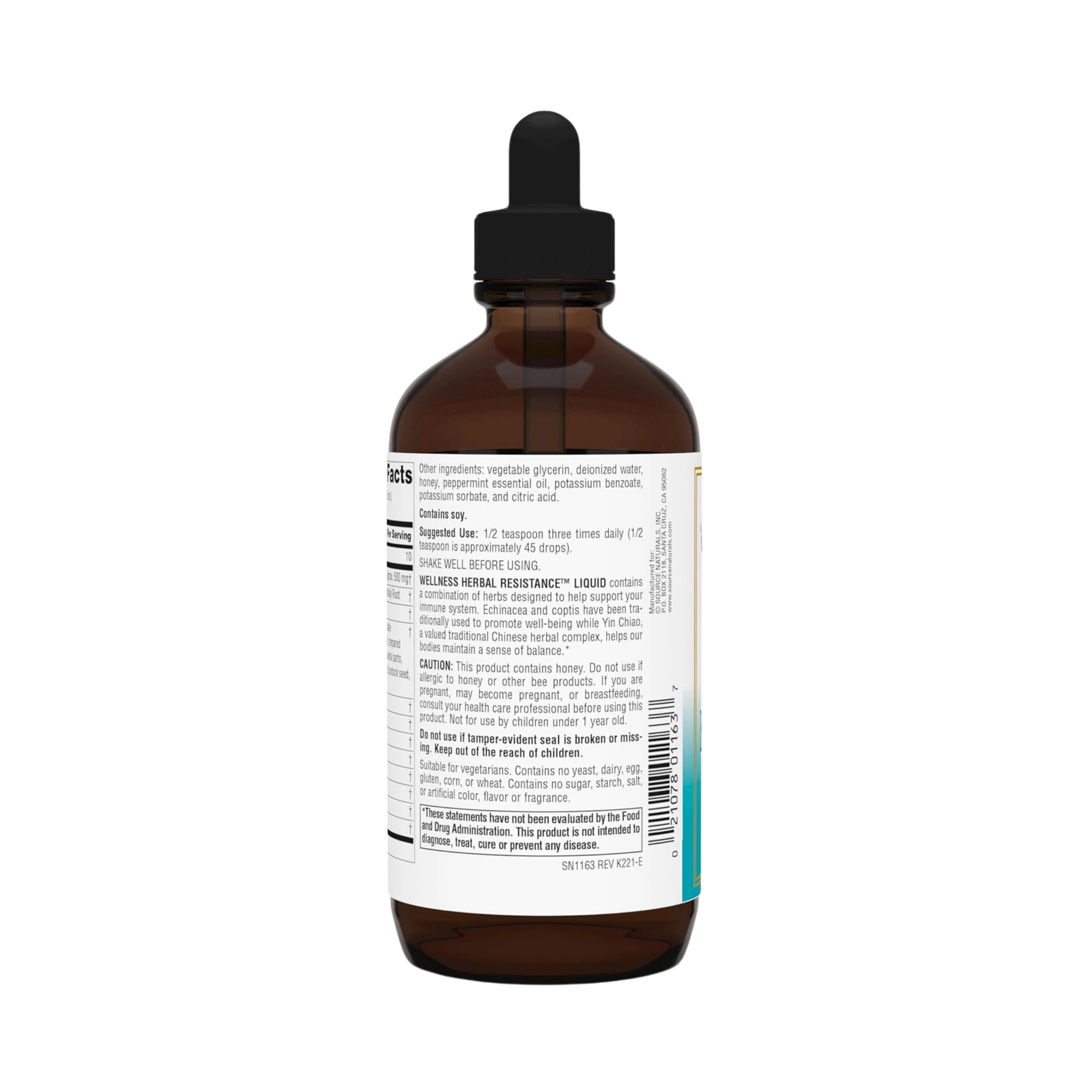 Source Naturals, Wellness Herbal Resistance, 8 Oz Alcohol Free Liquid