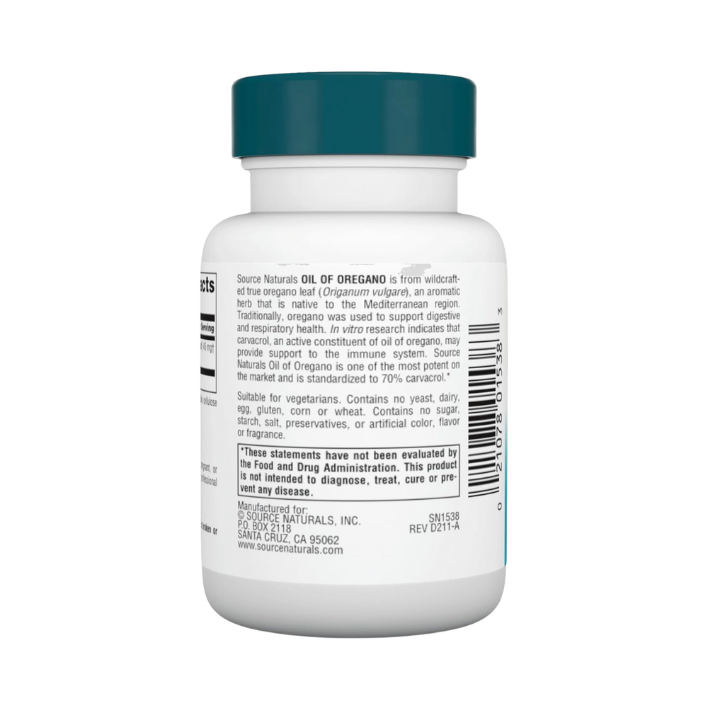 Source Naturals, Wellness Oil of Oregano, 30 Vegetarian Capsules