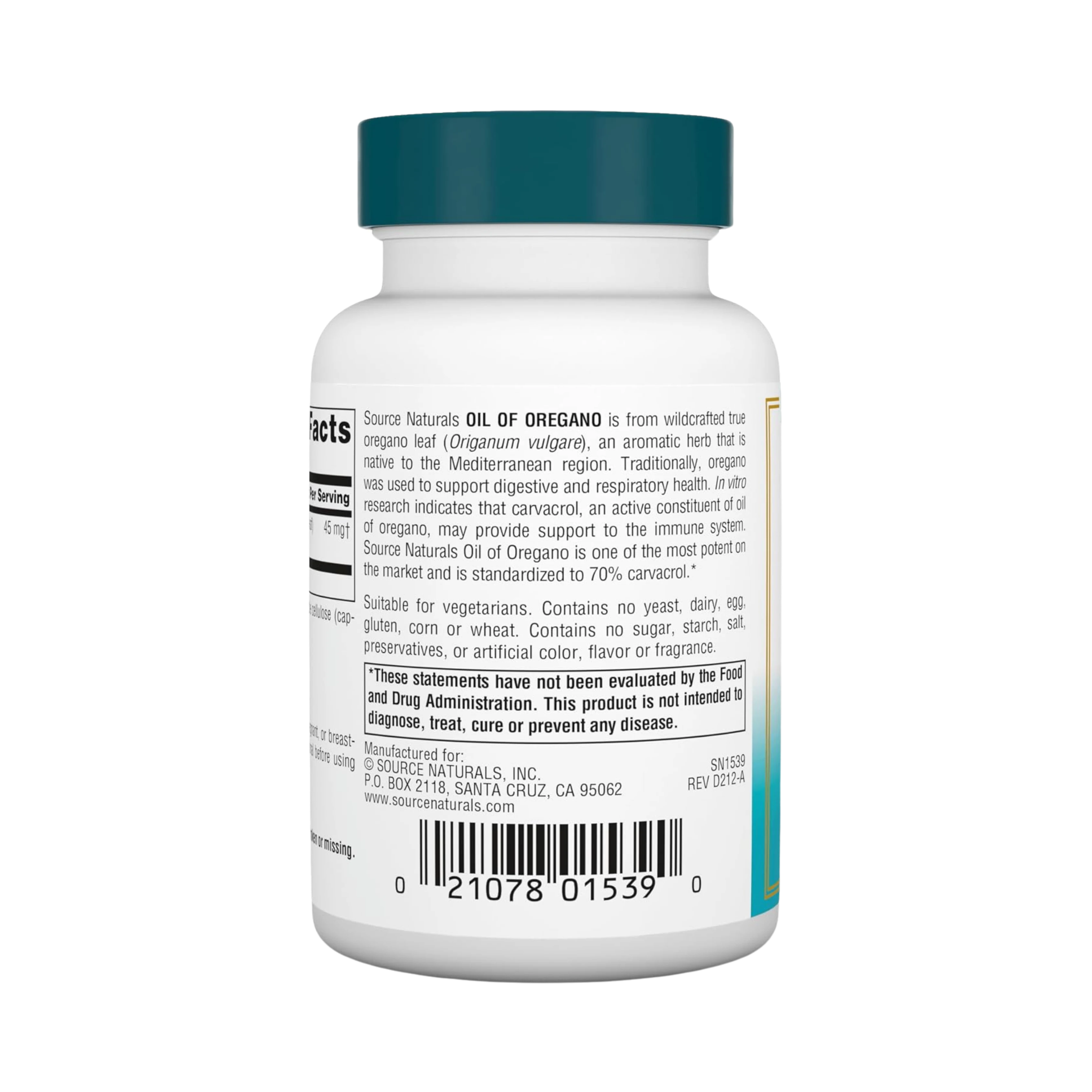 Source Naturals, Wellness Oil of Oregano, 60 Vegetarian Capsules