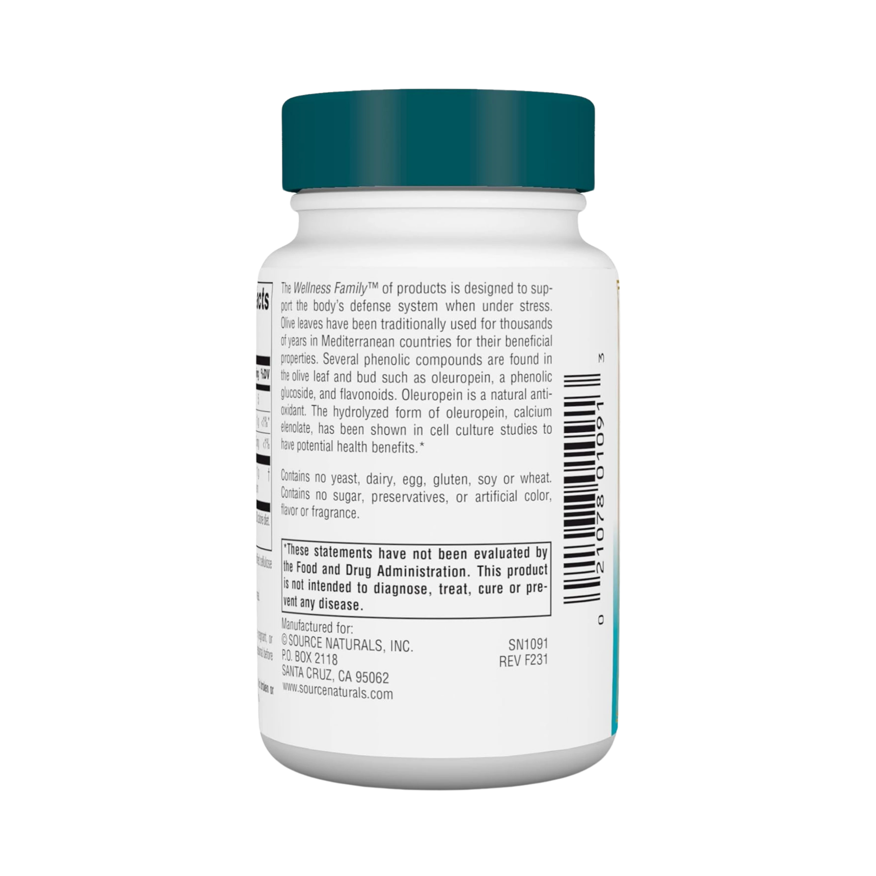 Source Naturals, Wellness Olive Leaf, 30 Tablets