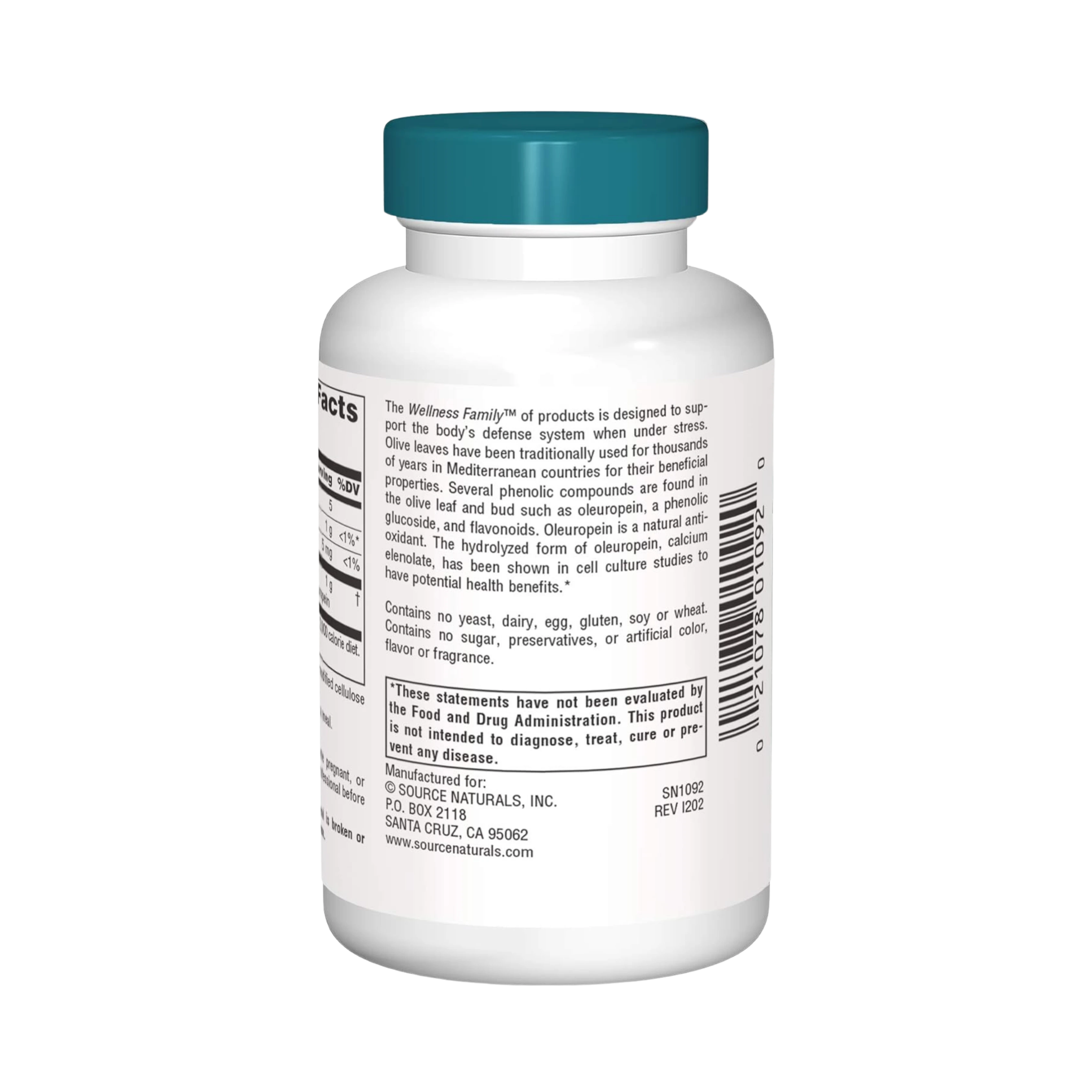 Source Naturals, Wellness Olive Leaf, 60 Tablets