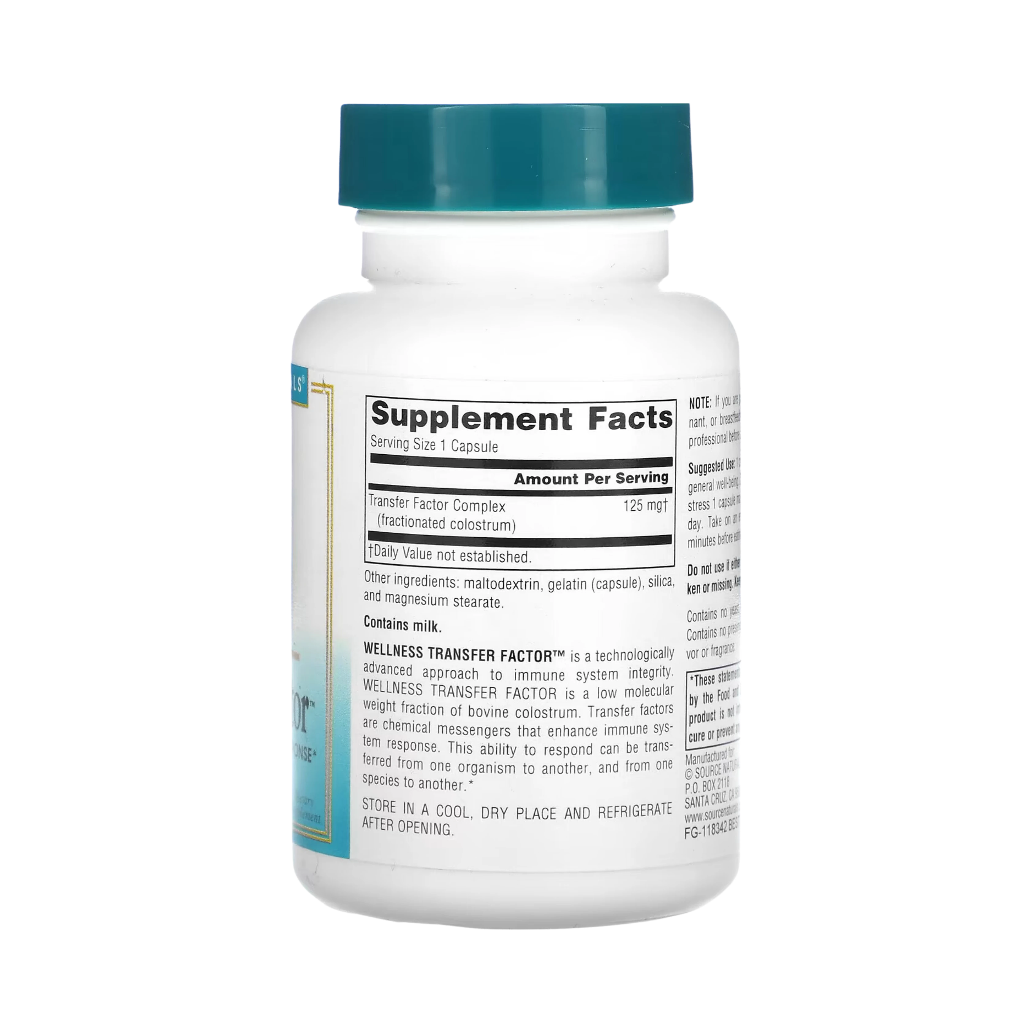 Source Naturals, Wellness Transfer Factor, 125 Mg, 30 Capsules