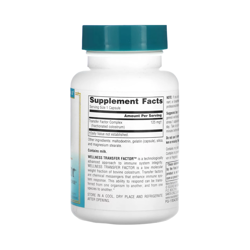 Source Naturals, Wellness Transfer Factor, 125 Mg, 30 Capsules