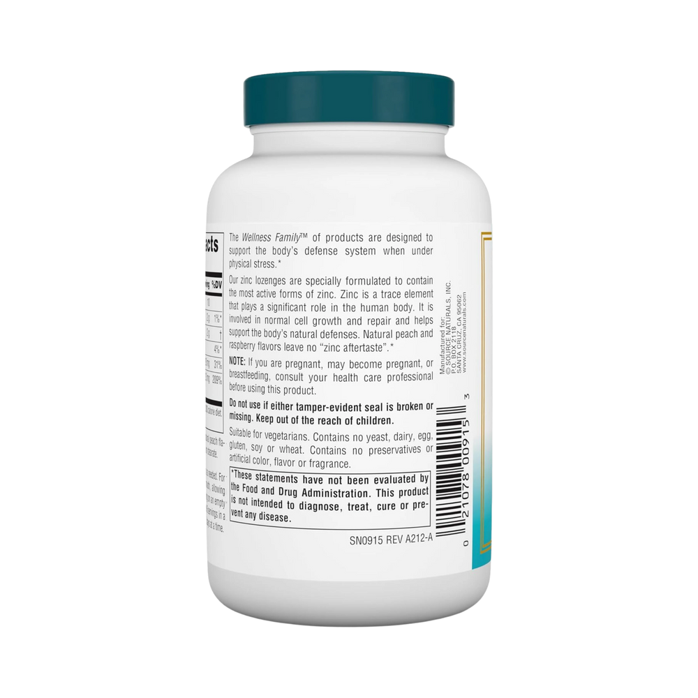 Source Naturals, Wellness Zinc Lozenges, 23 Mg, 60 Lozenge