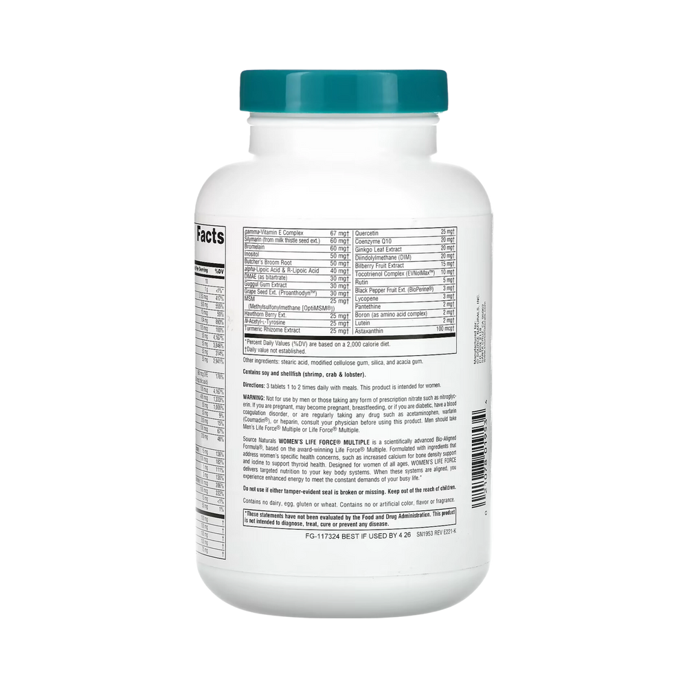 Source Naturals, Women's Life Force Multiple, No Iron, 45 Tabs