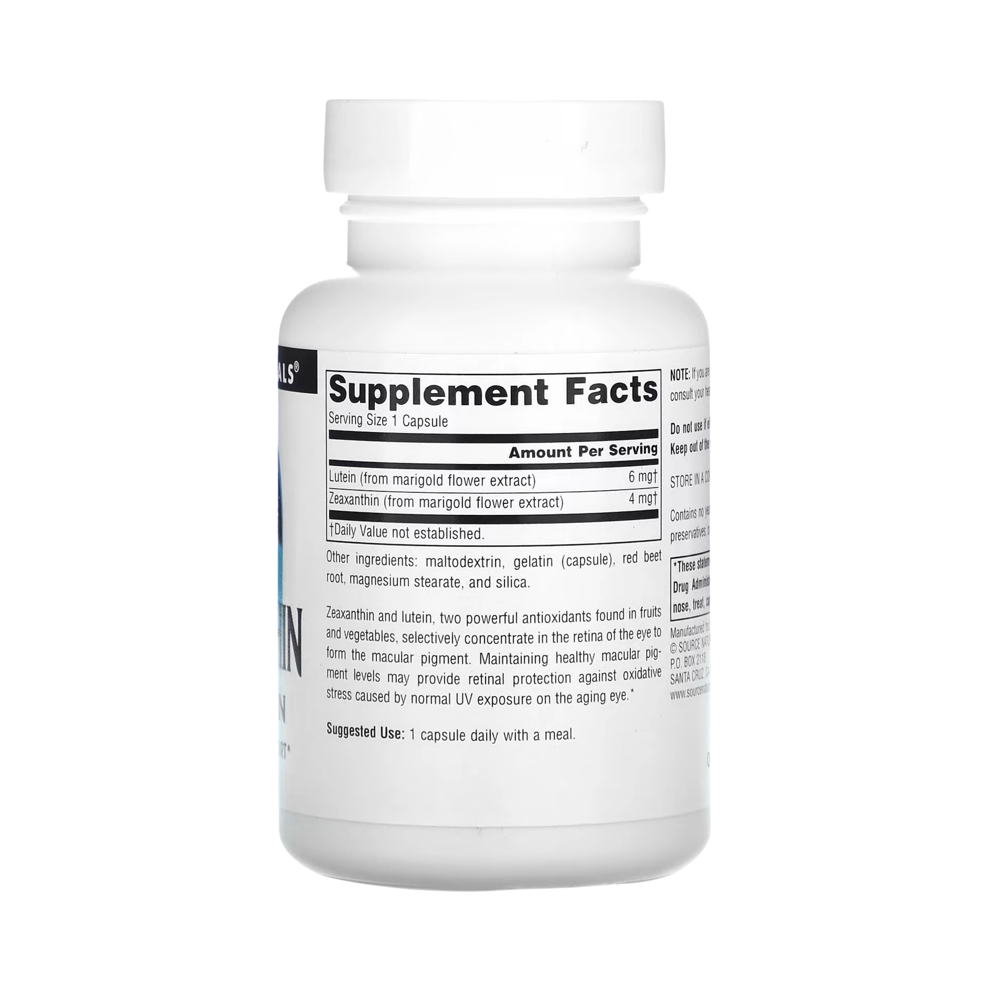 Source Naturals, Zeaxanthin with Lutein, 10 Mg, 30 Capsules