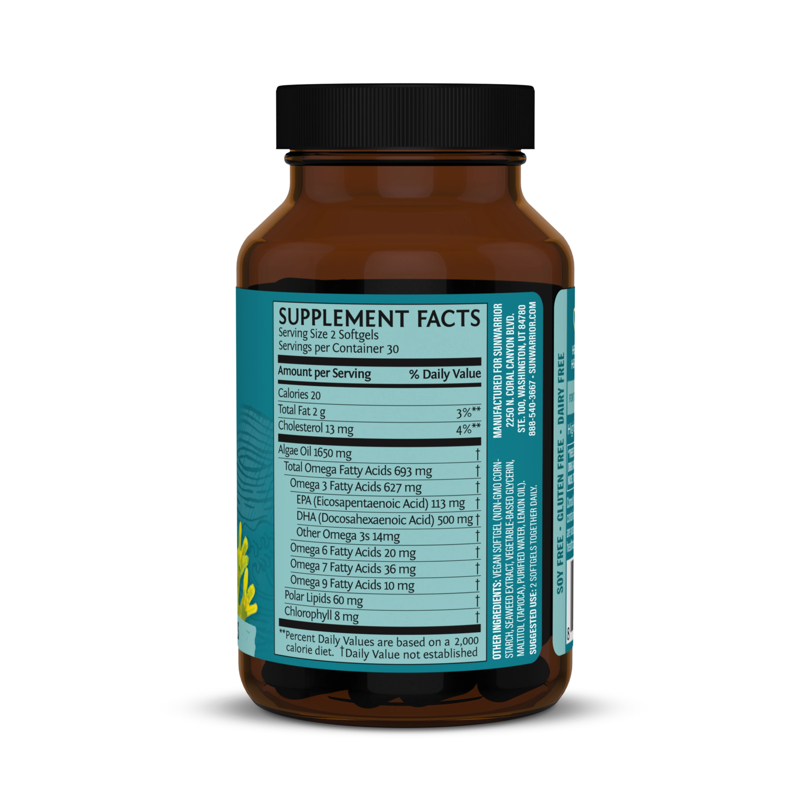 Sunwarrior, Algae-Based Omega-3, Vegan DHA + EPA, 60 Vegan Softgels