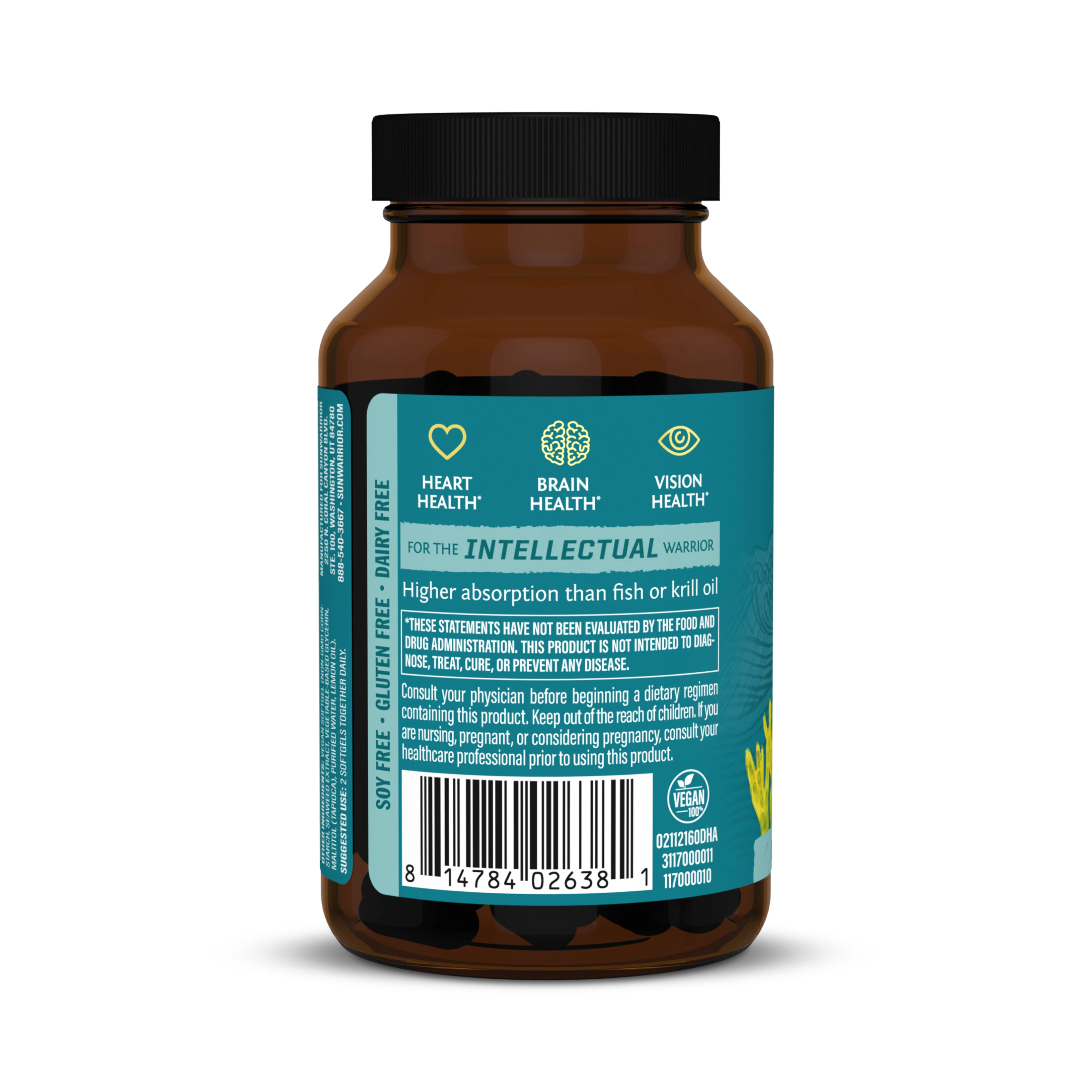 Sunwarrior, Algae-Based Omega-3, Vegan DHA + EPA, 60 Vegan Softgels