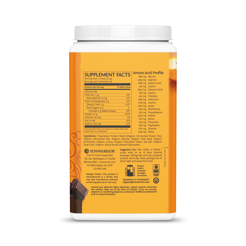 Sunwarrior, Classic Plus Protein, Chocolate, 750 g