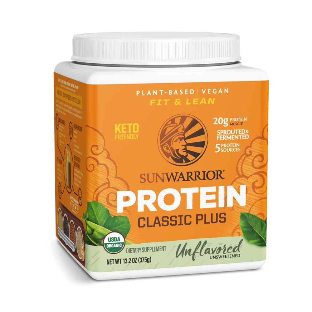 Sunwarrior, Classic Plus Protein, Unflavored, 375 g