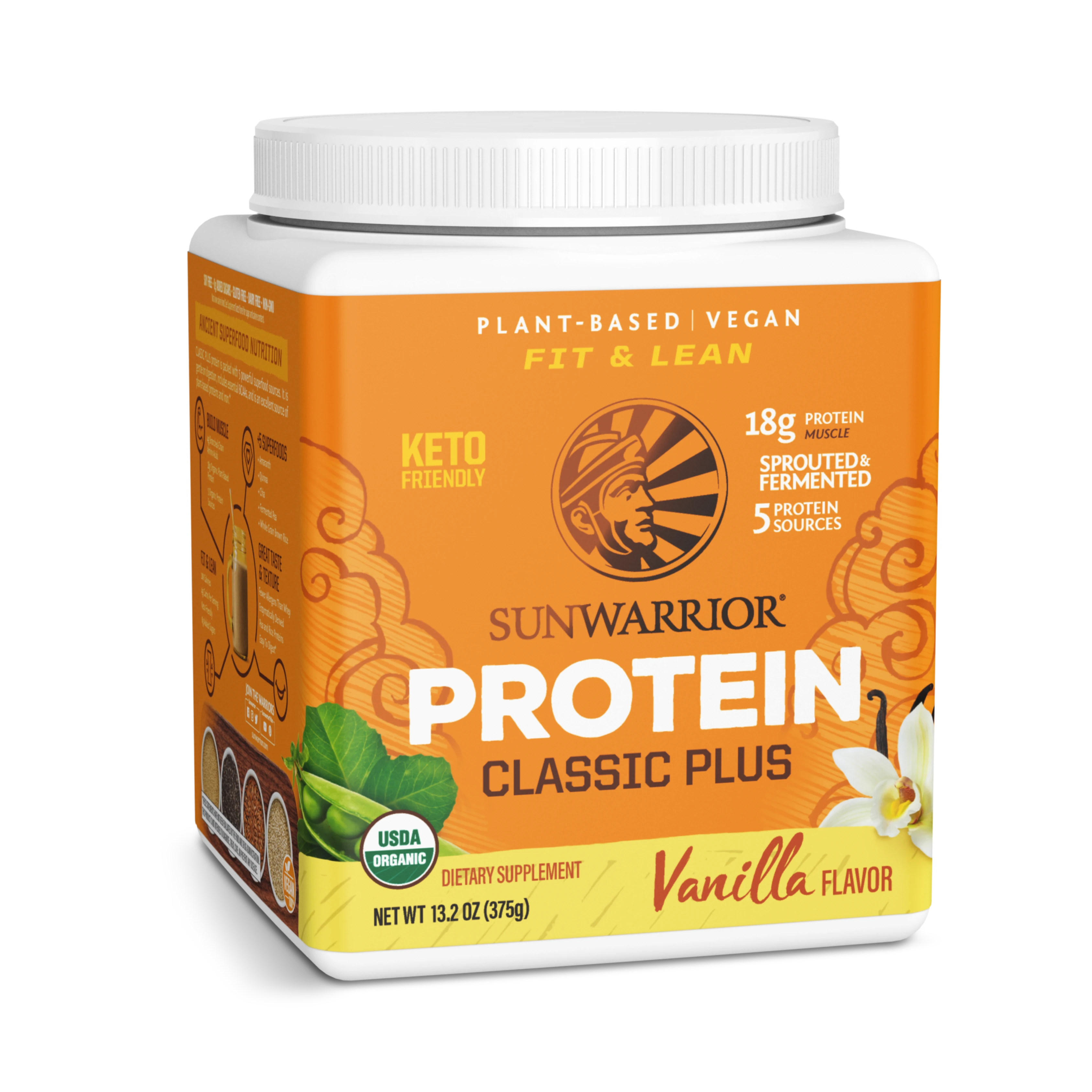 Sunwarrior, Classic Plus Protein, Vanilla, 375 g