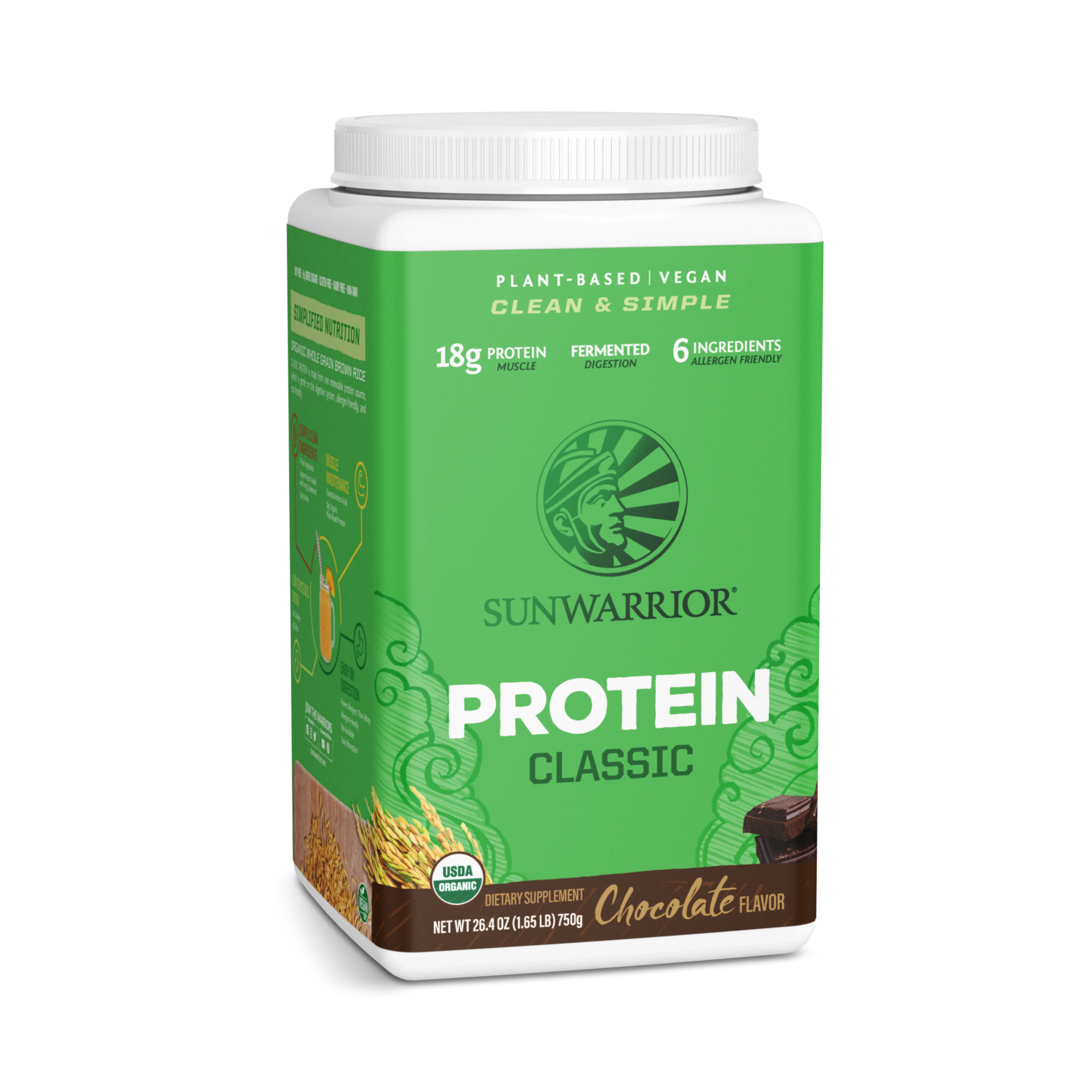 Sunwarrior, Classic Protein, Chocolate, 750 g