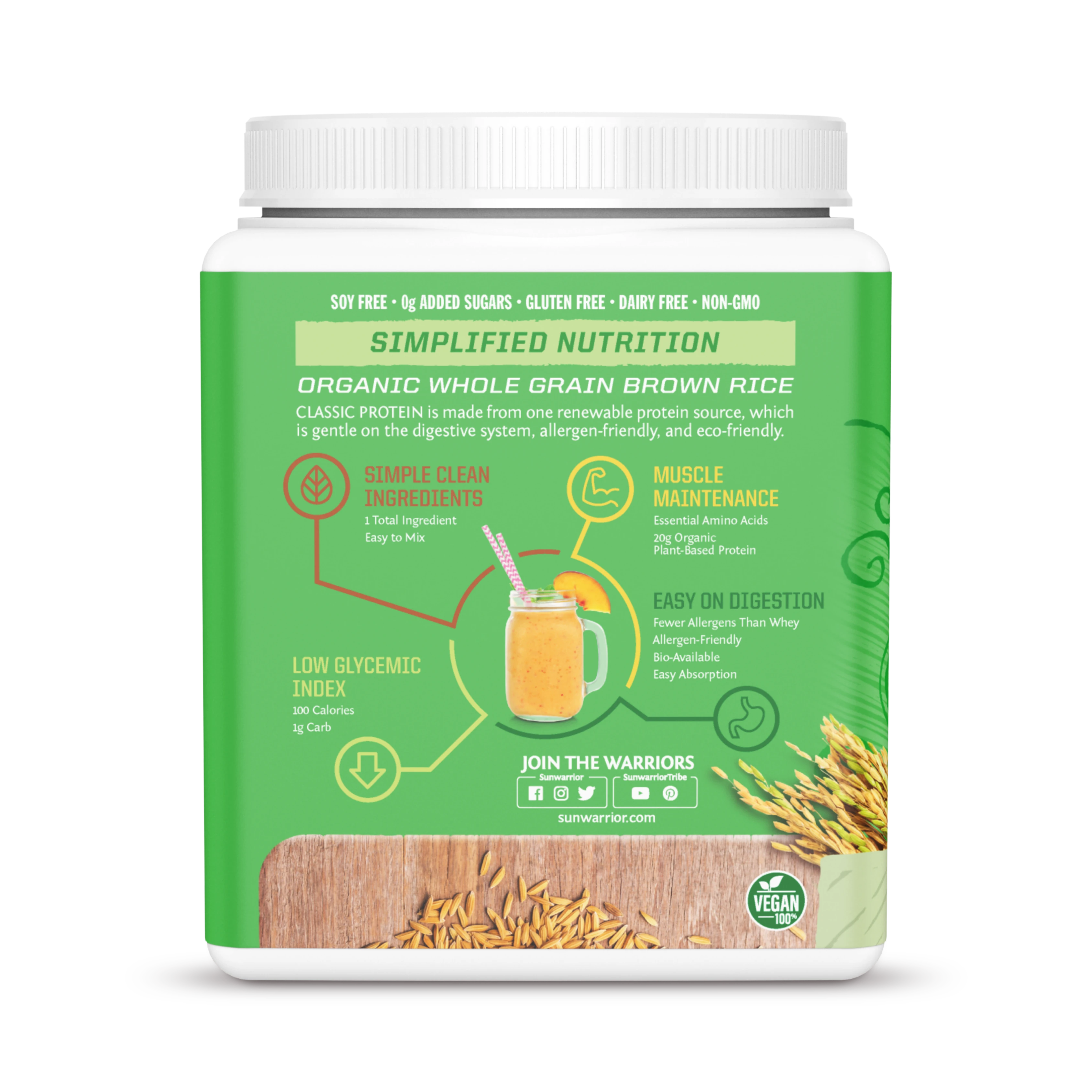 Sunwarrior, Classic Protein, Unflavored, 375 g
