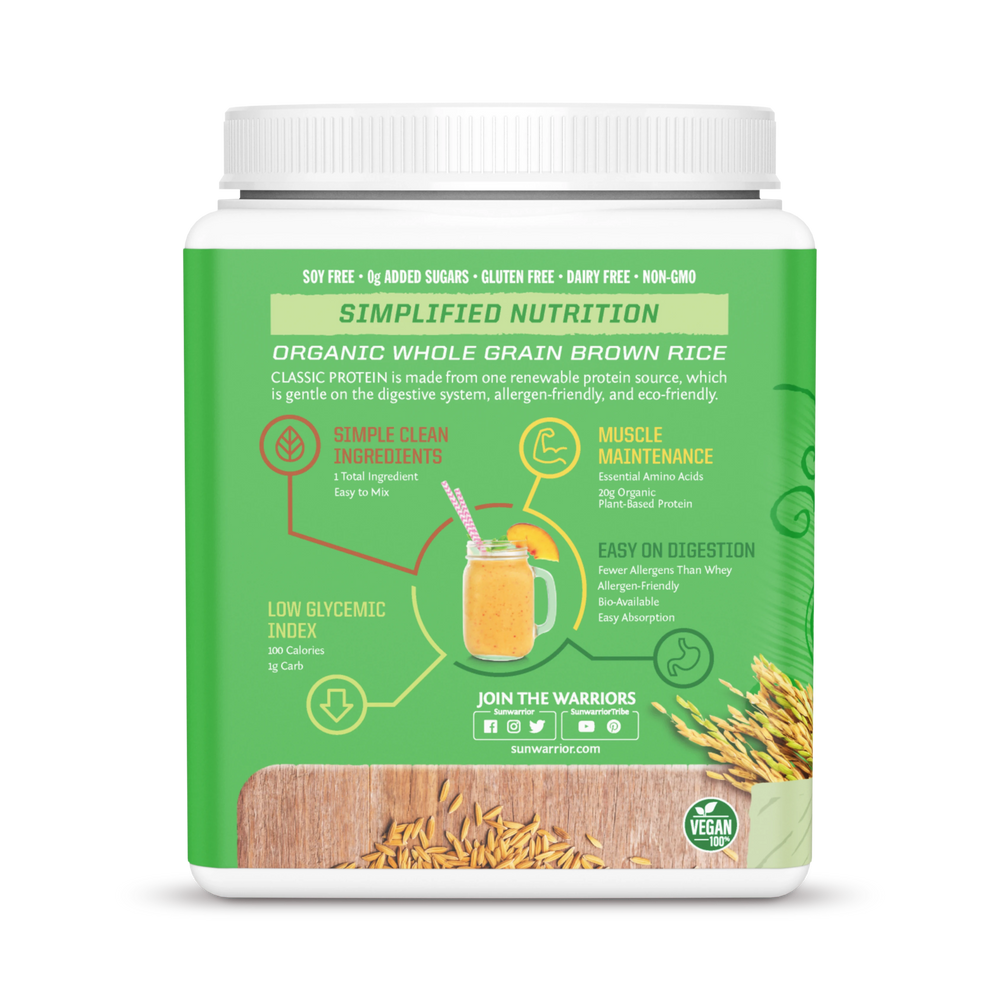 Sunwarrior, Classic Protein, Unflavored, 375 g