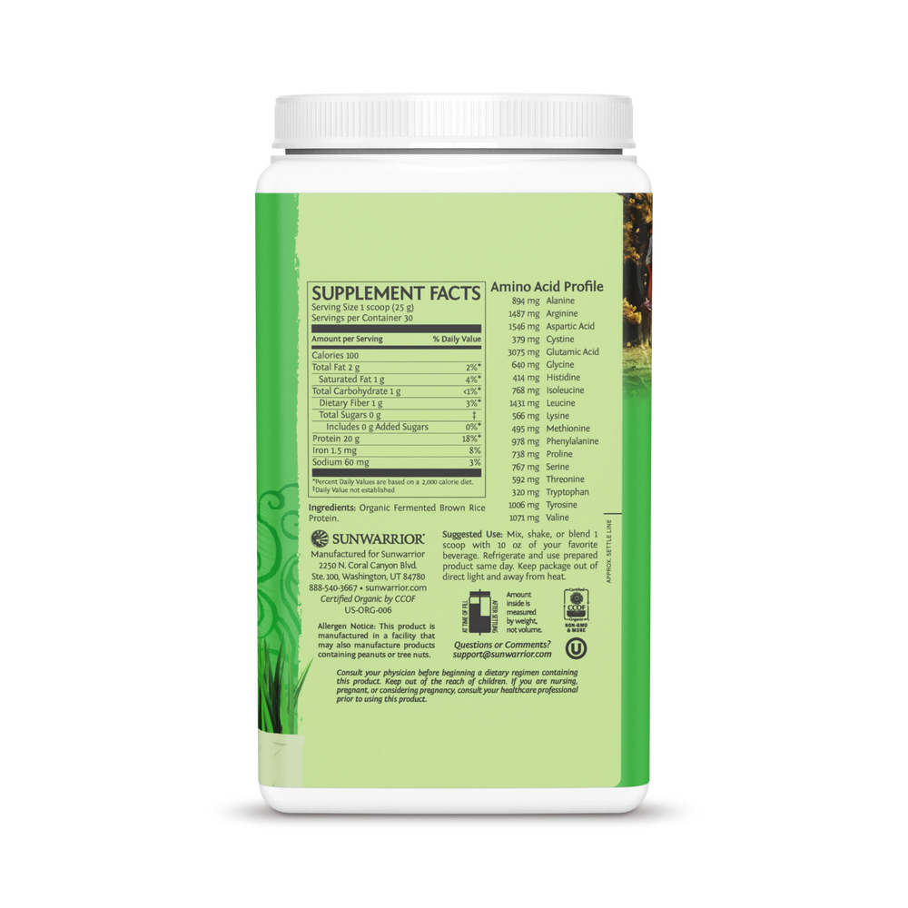 Sunwarrior, Classic Protein, Unflavored, 750 g