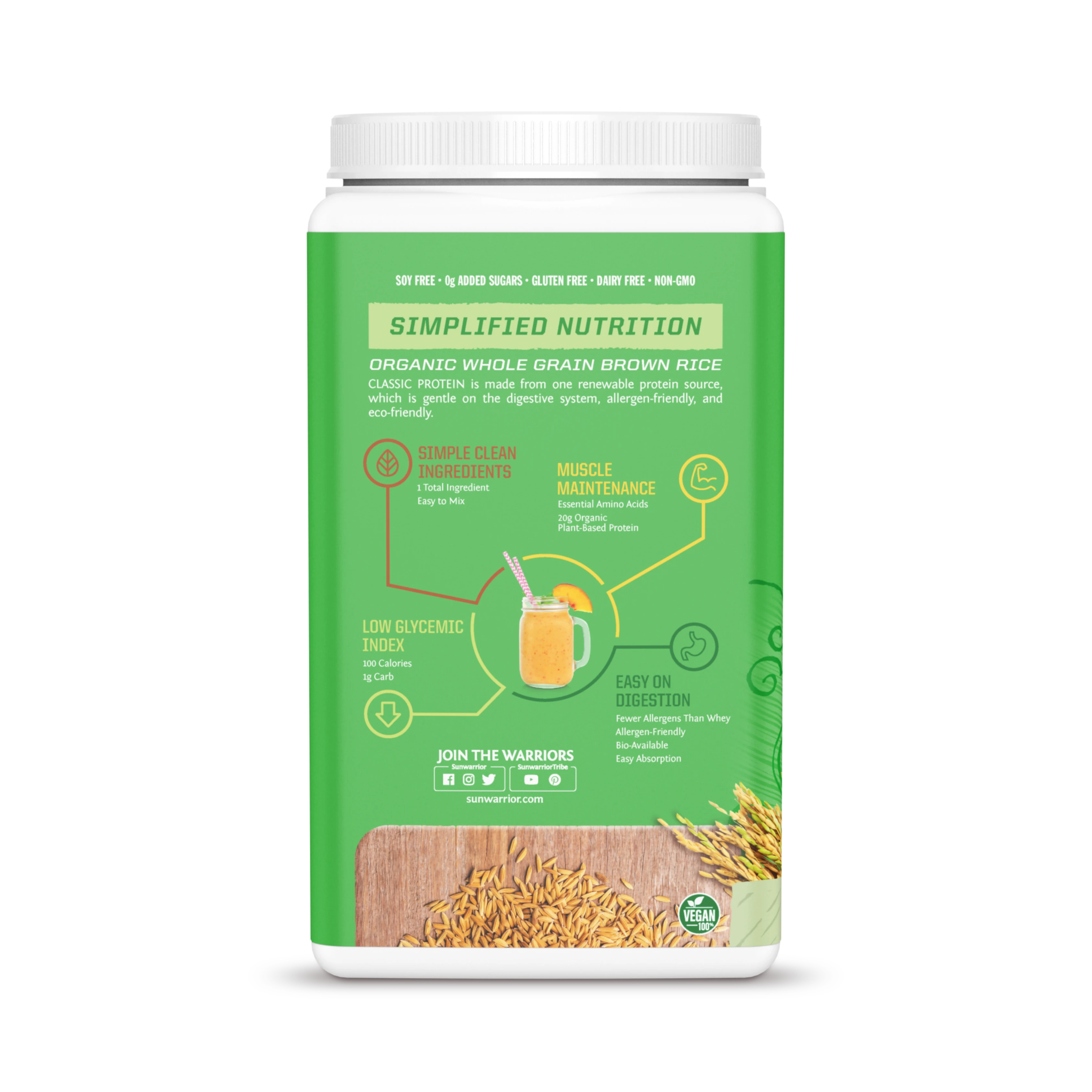 Sunwarrior, Classic Protein, Unflavored, 750 g