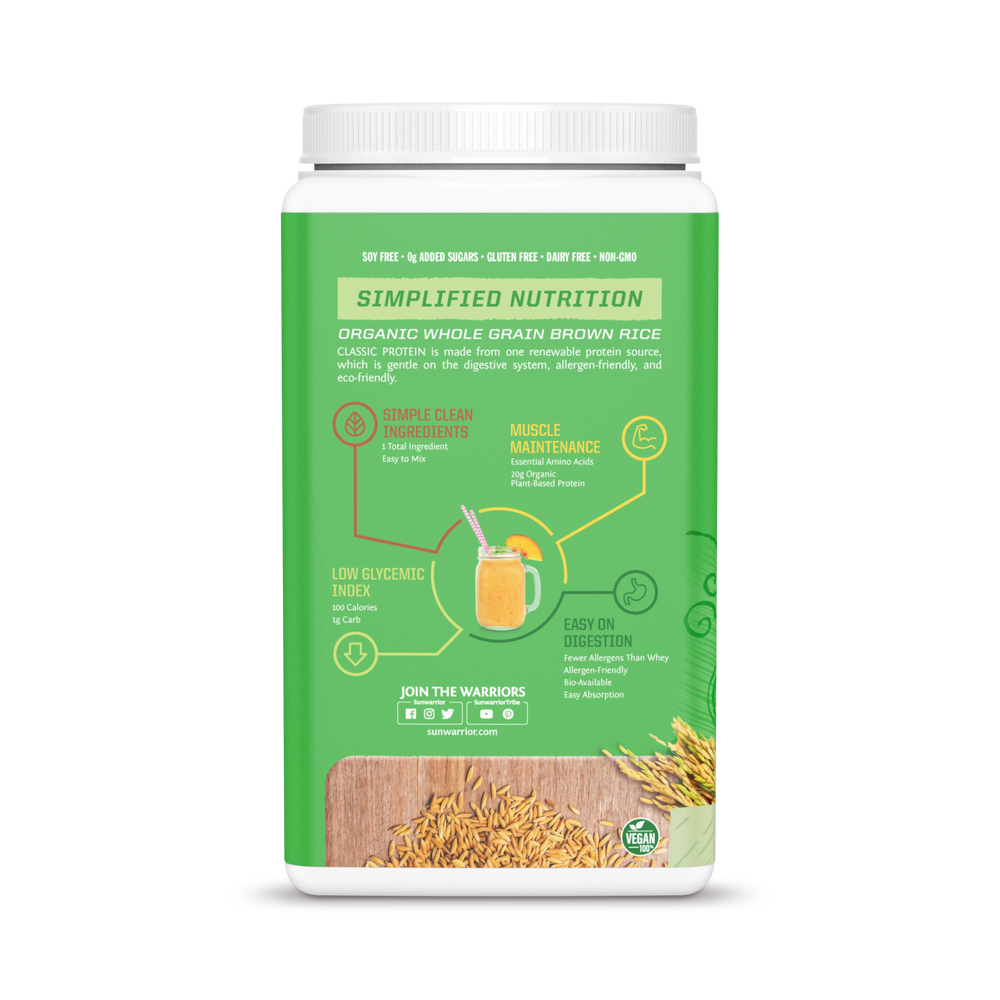 Sunwarrior, Classic Protein, Unflavored, 750 g