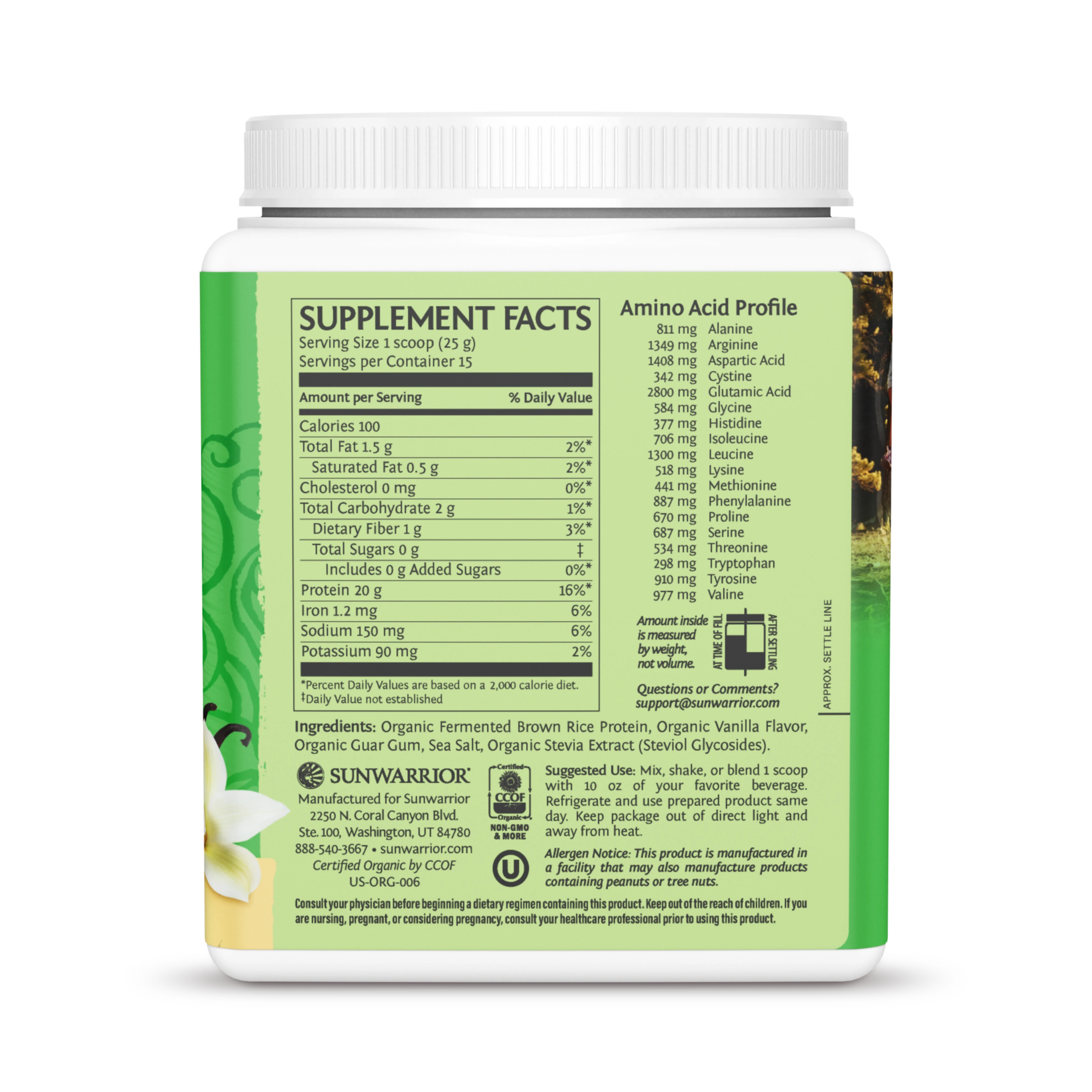 Sunwarrior, Classic Protein, Vanilla, 375 g