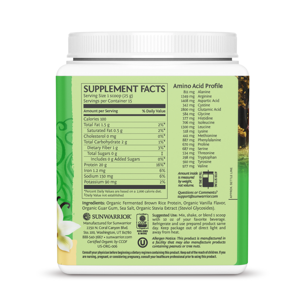Sunwarrior, Classic Protein, Vanilla, 375 g