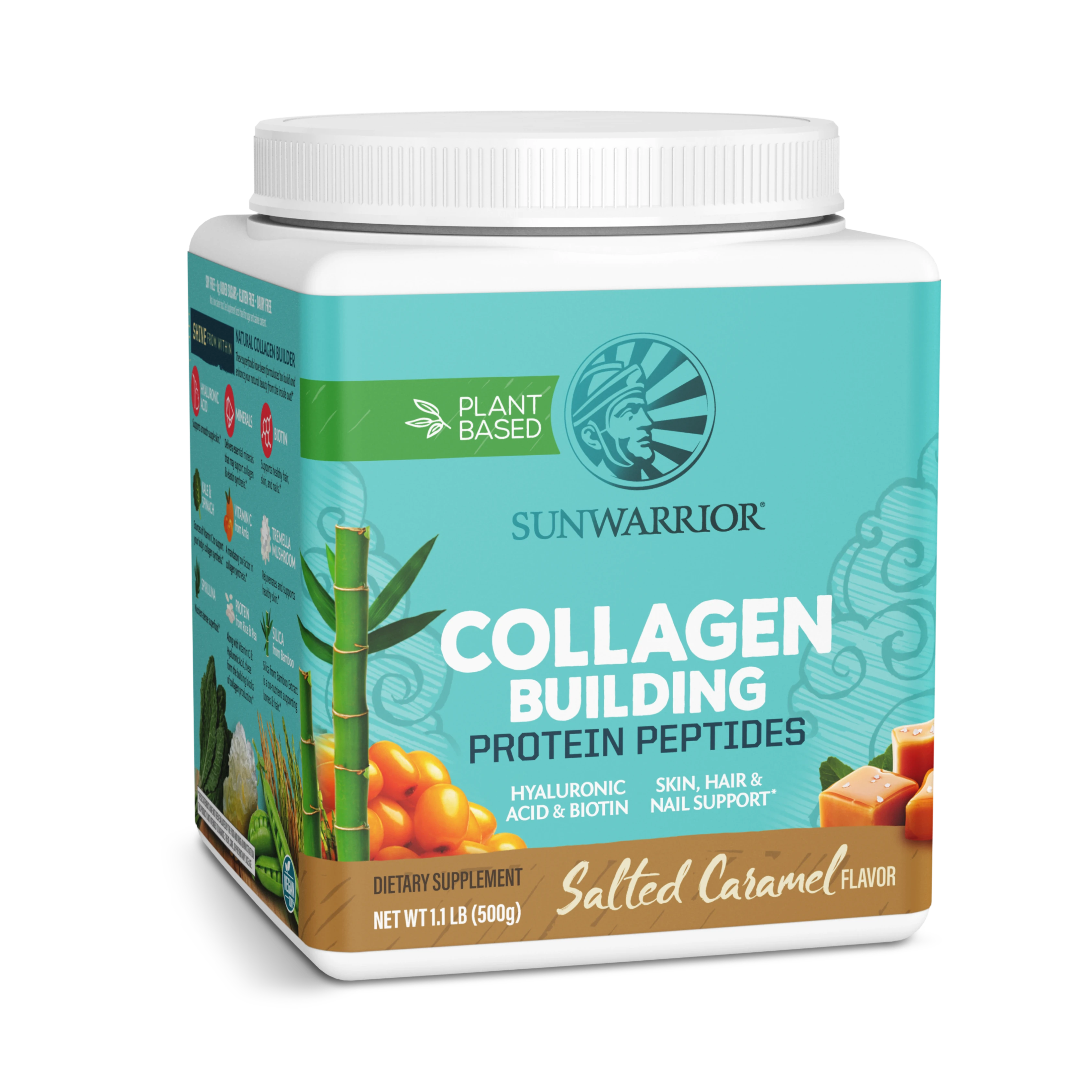 Sunwarrior, Collagen Building Protein Peptide, Salted Caramel, 500 g