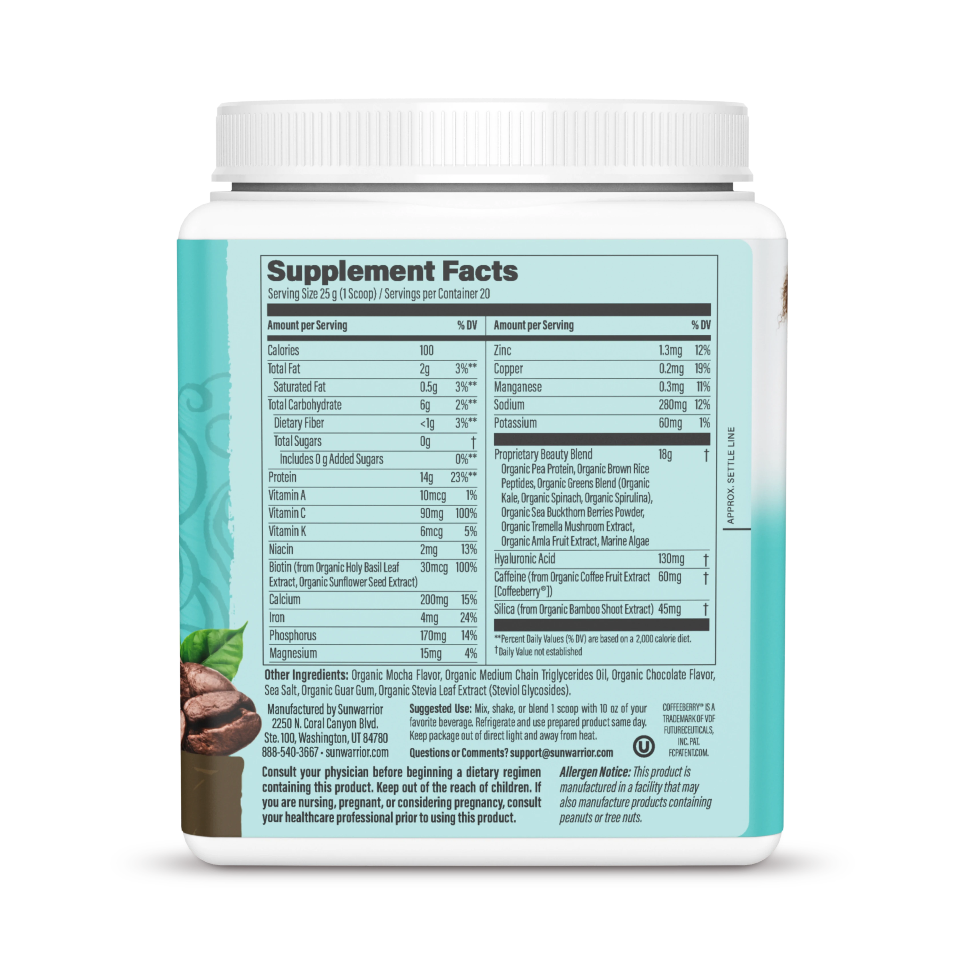 Sunwarrior, Collagen Building Protein Peptides, Chocolate Fudge, 500 g
