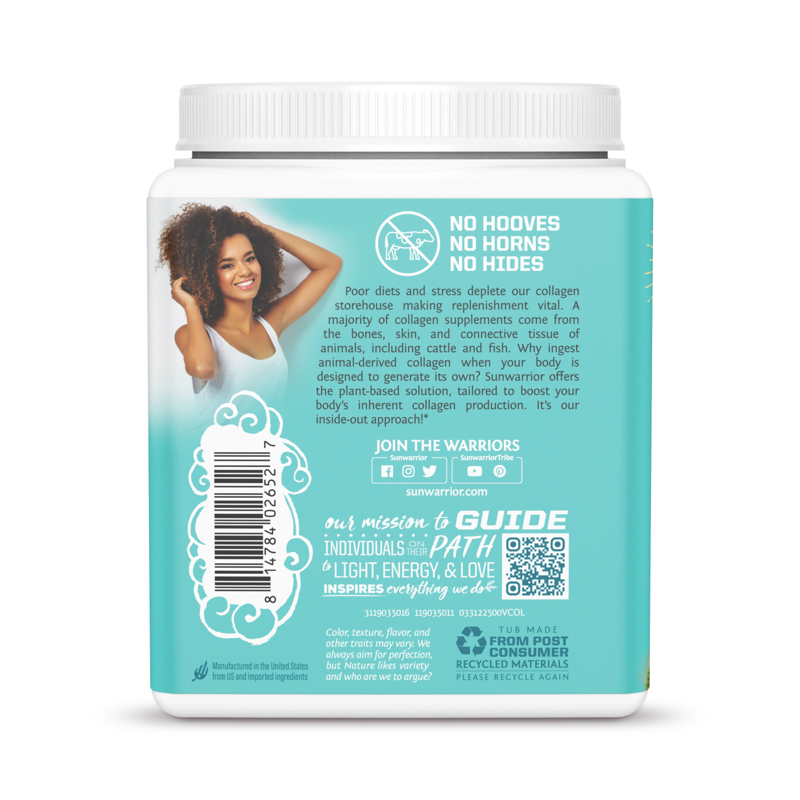 Sunwarrior, Collagen Building Protein Peptides, Tahitian Vanilla, 500 g