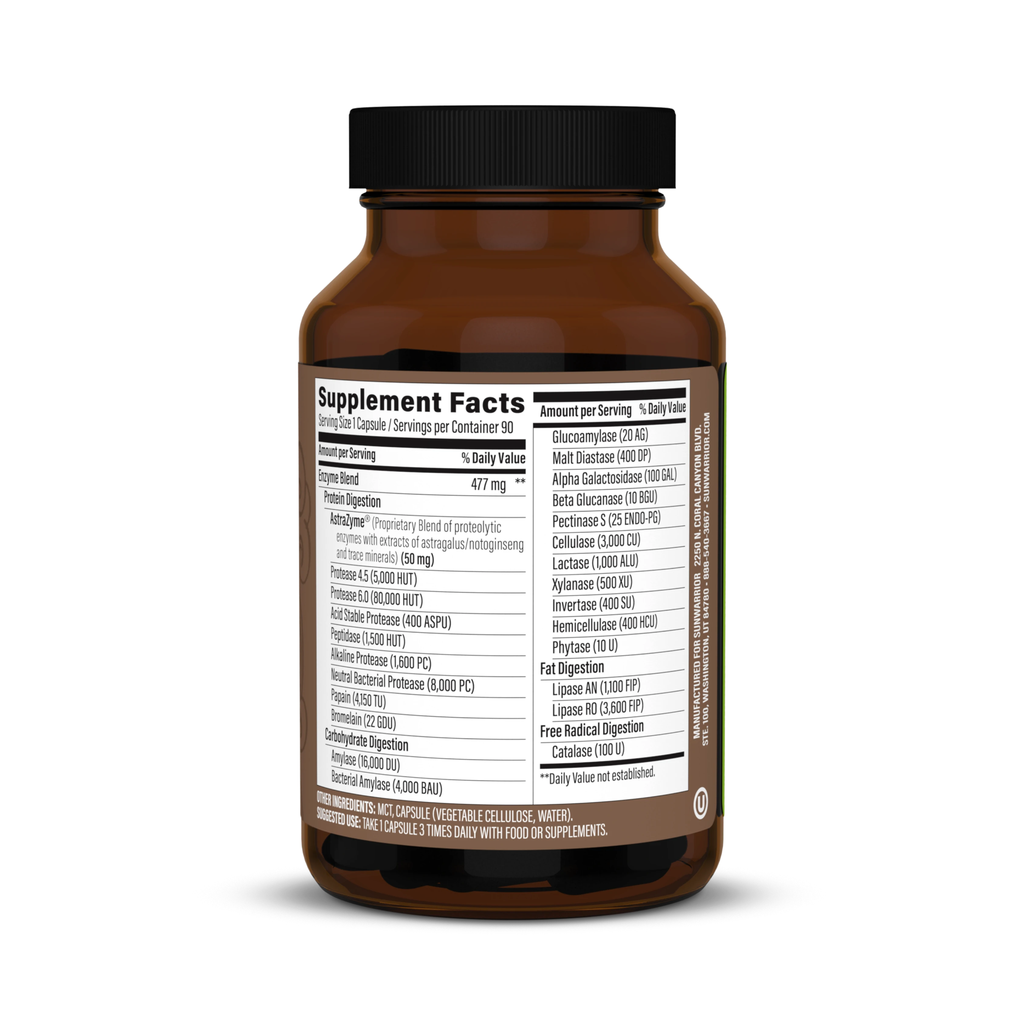 Sunwarrior, Digestive Enzymes, Enzorb , 90 Vegan Capsules
