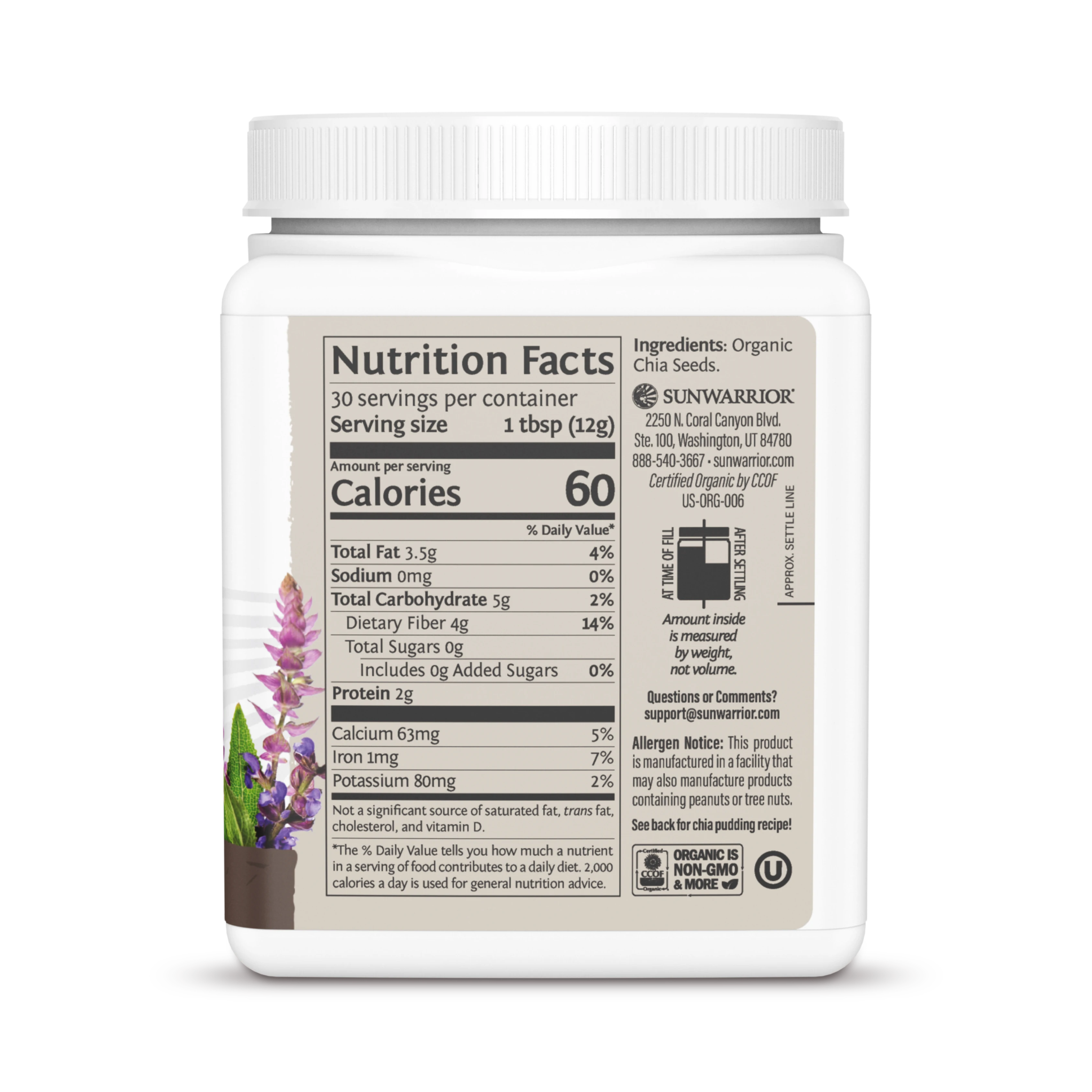 Sunwarrior, Harvest, Chia Seeds, 360 g
