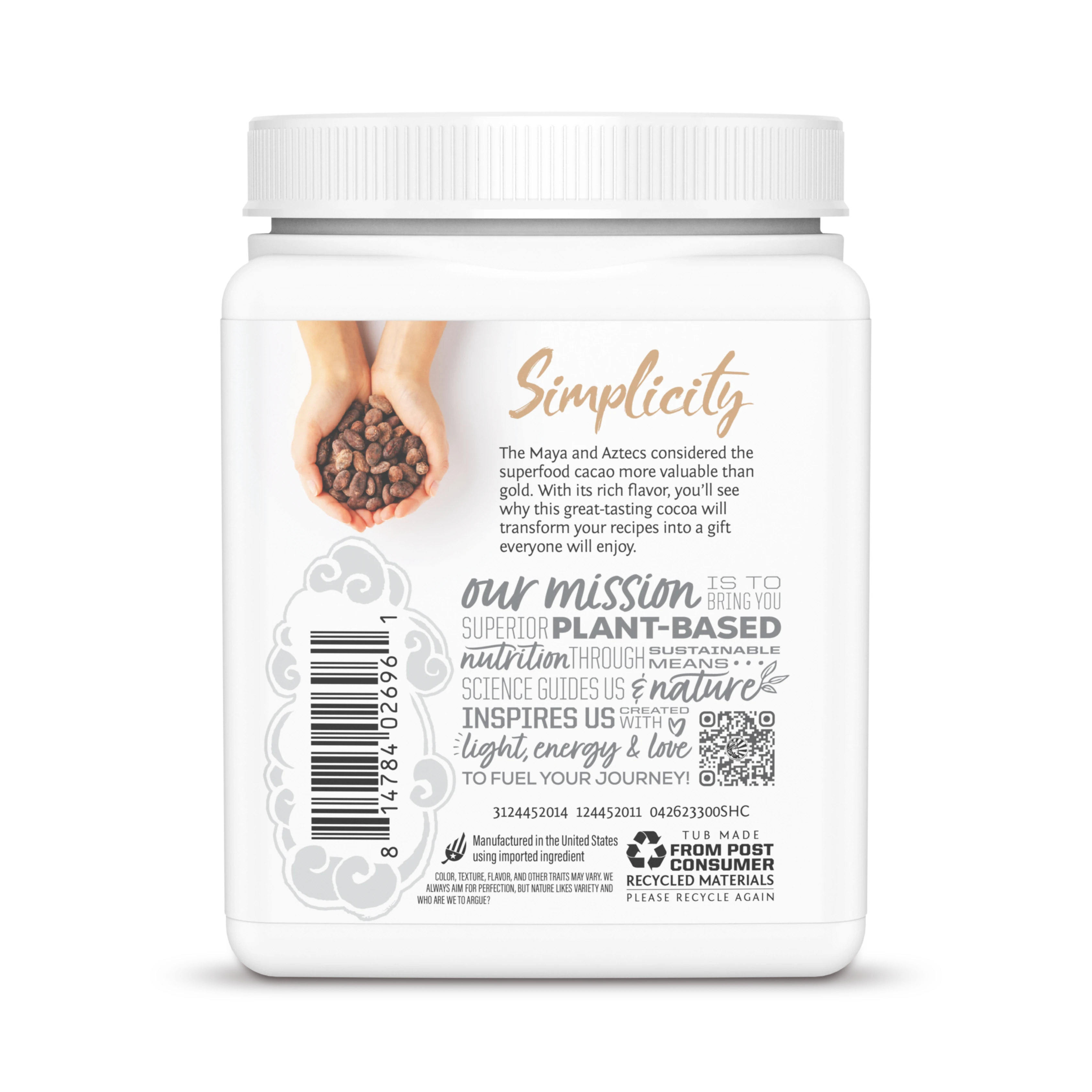 Sunwarrior, Harvest Cocoa Powder, Chocolate, 300 gm