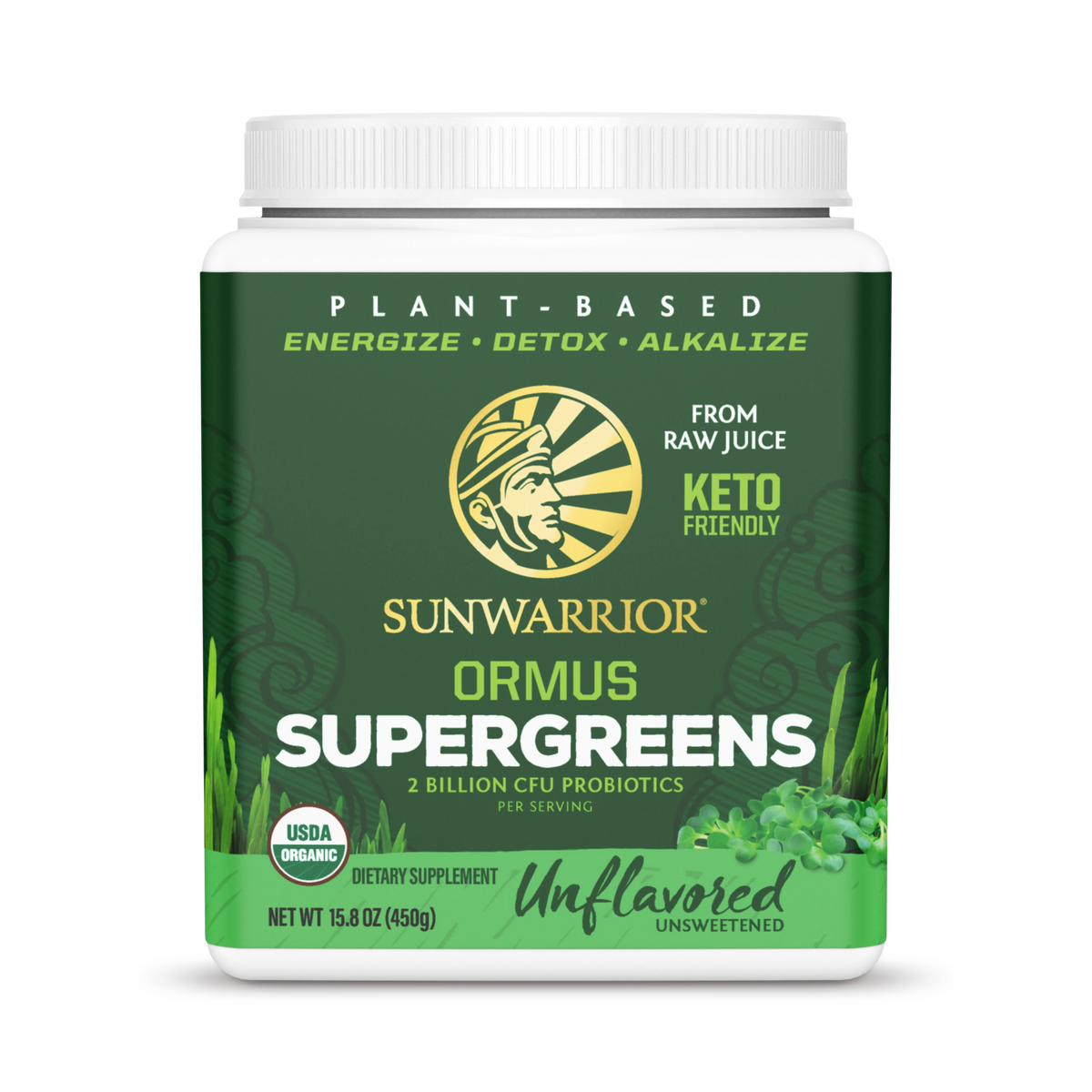 Sunwarrior, Ormus Supergreens, Unflavored, 450 g
