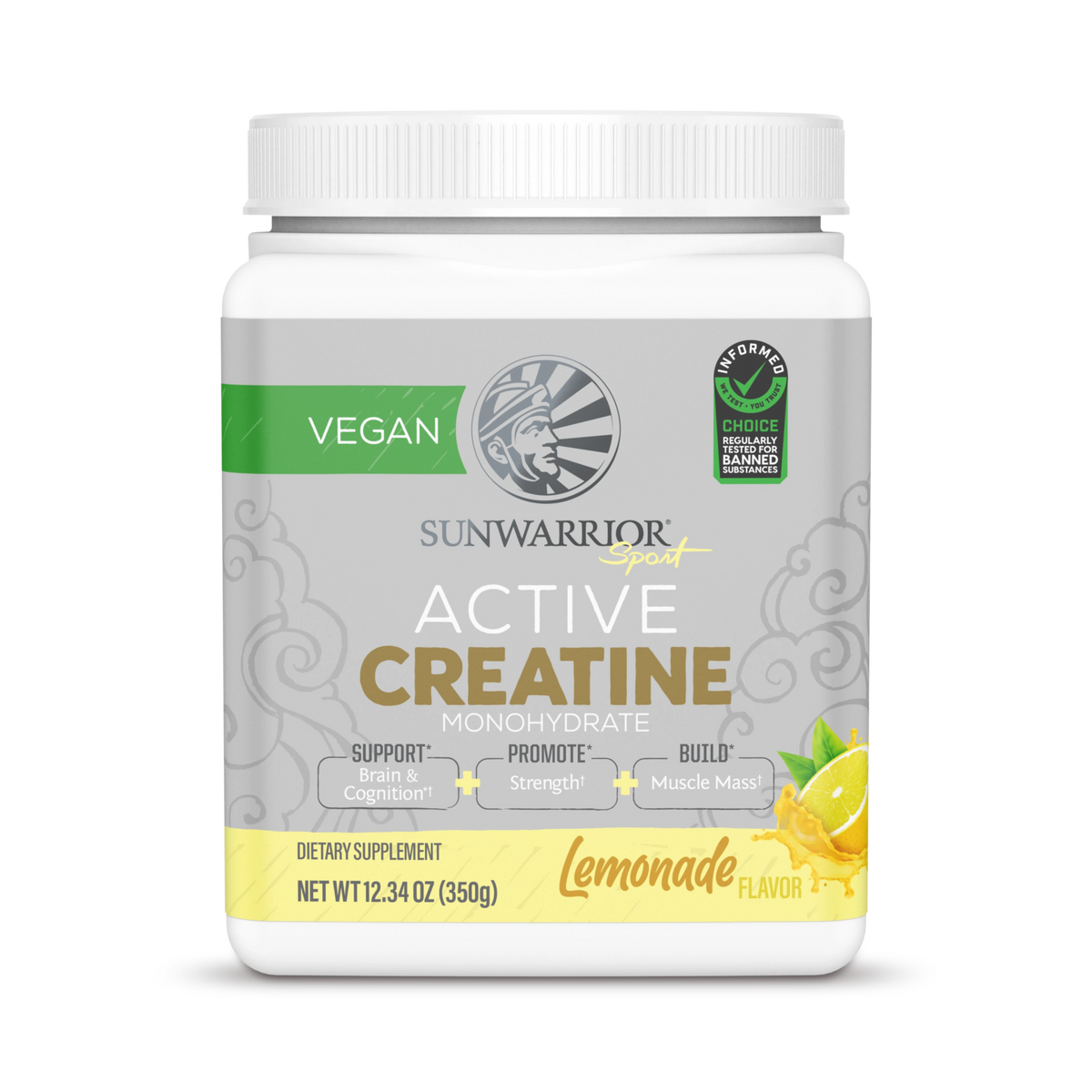 Sunwarrior, Sport, Active Creatine Monohydrate, Lemonade, 350 g