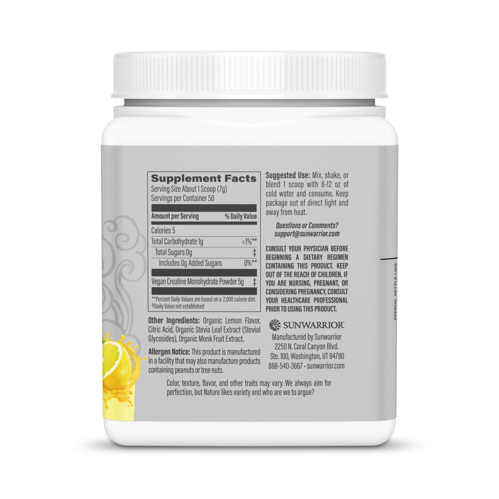 Sunwarrior, Sport, Active Creatine Monohydrate, Lemonade, 350 g
