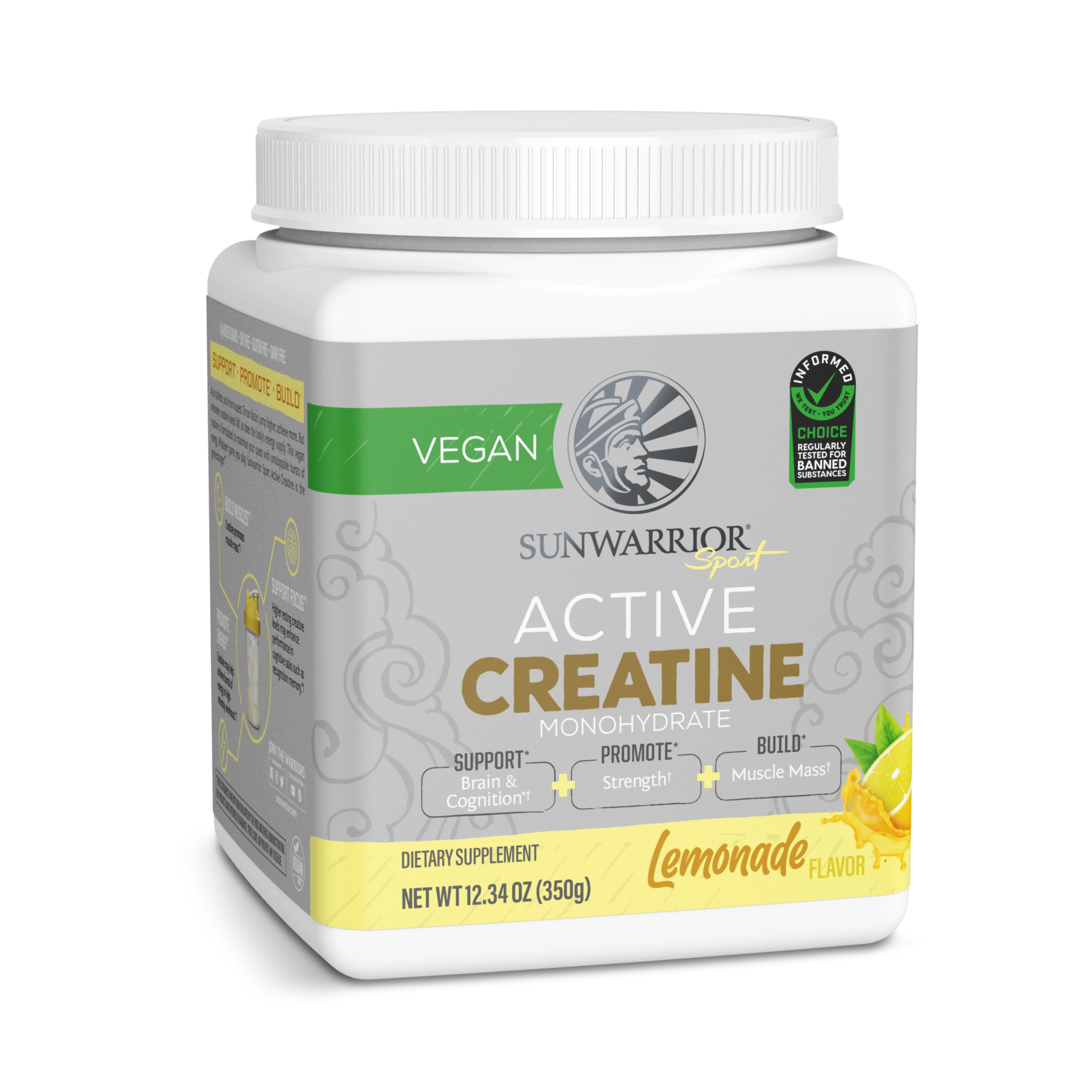Sunwarrior, Sport, Active Creatine Monohydrate, Lemonade, 350 g