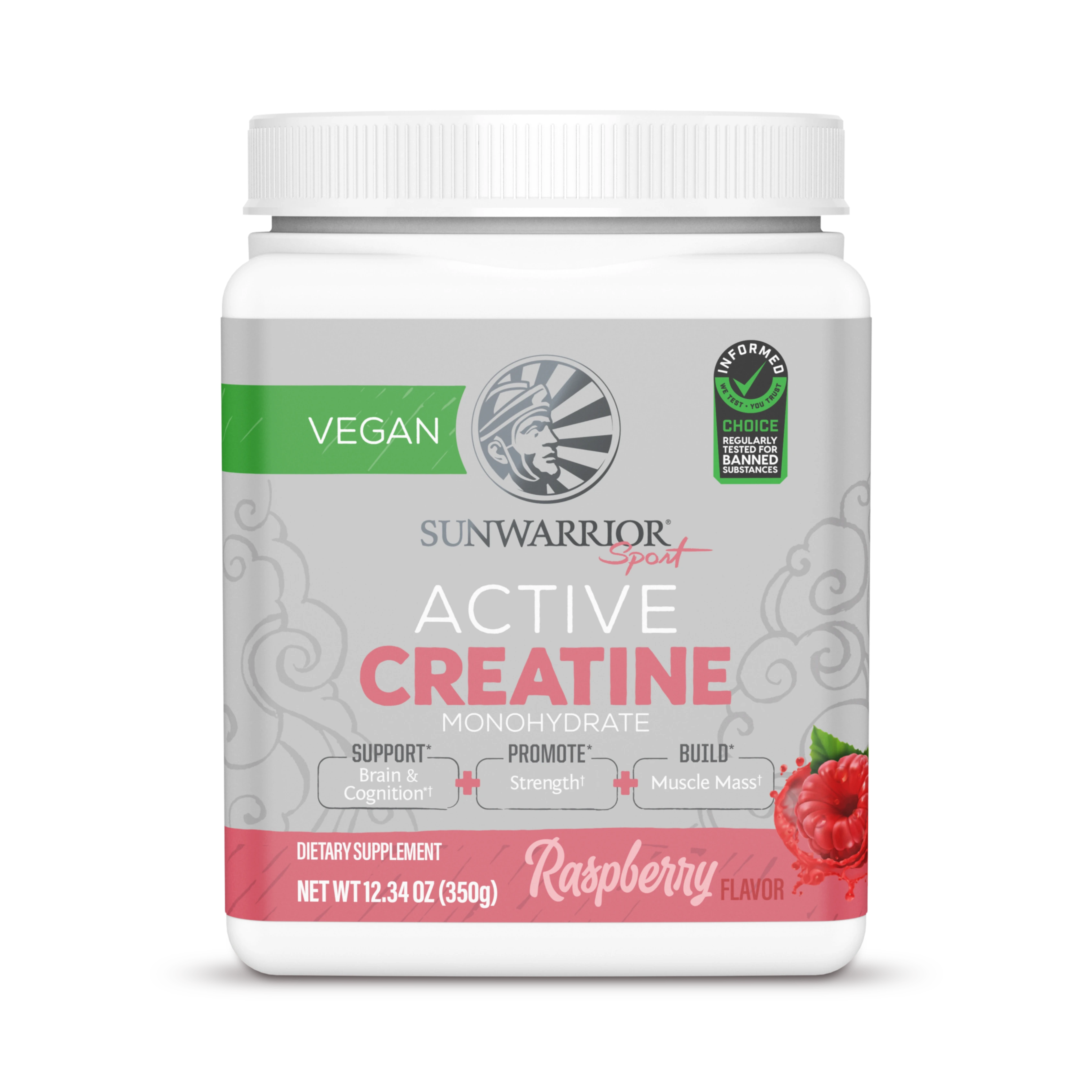 Sunwarrior, Sport, Active Creatine Monohydrate, Raspberry, 350 g