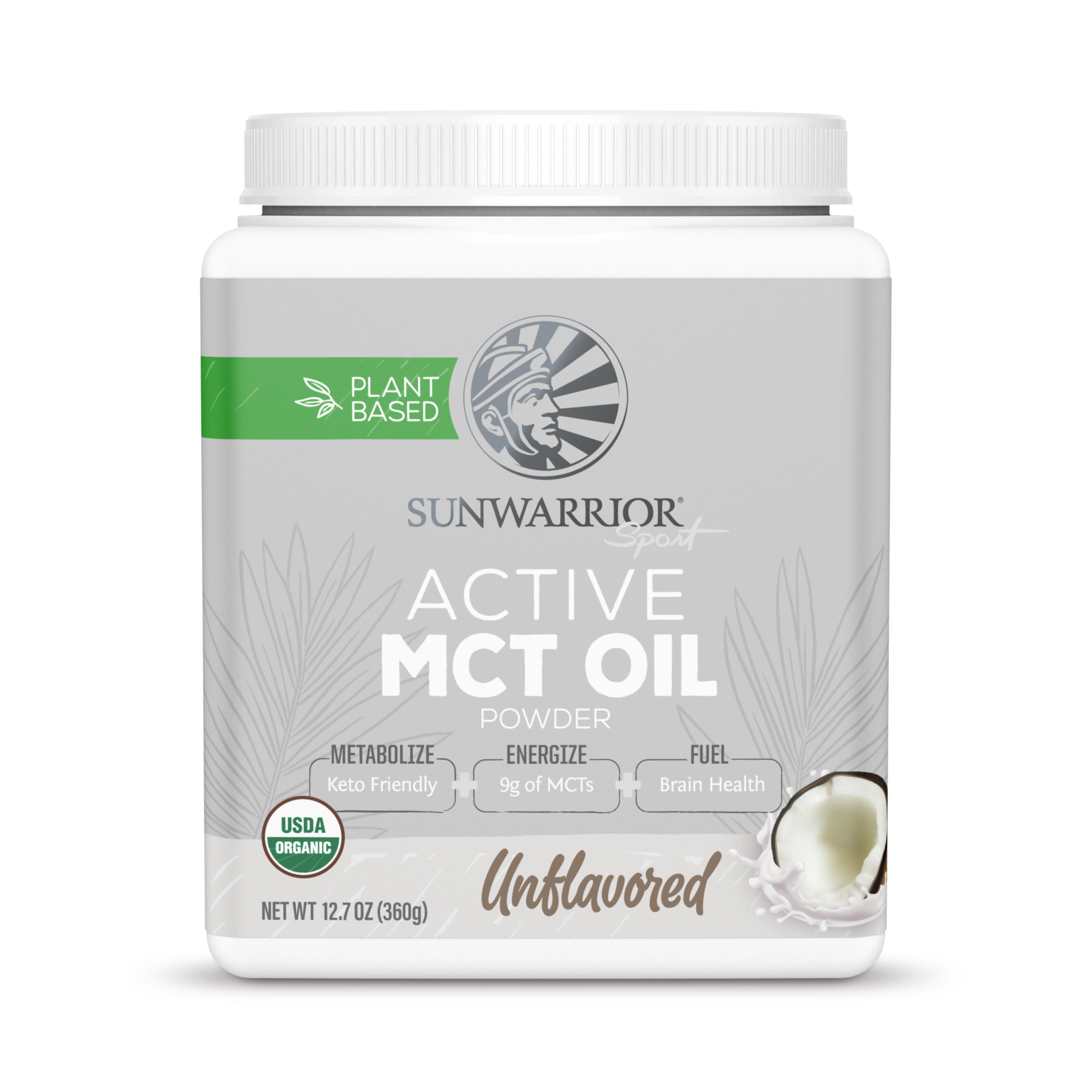 Sunwarrior, Sport, Active MCT Oil Powder, Unflavored, 360 g