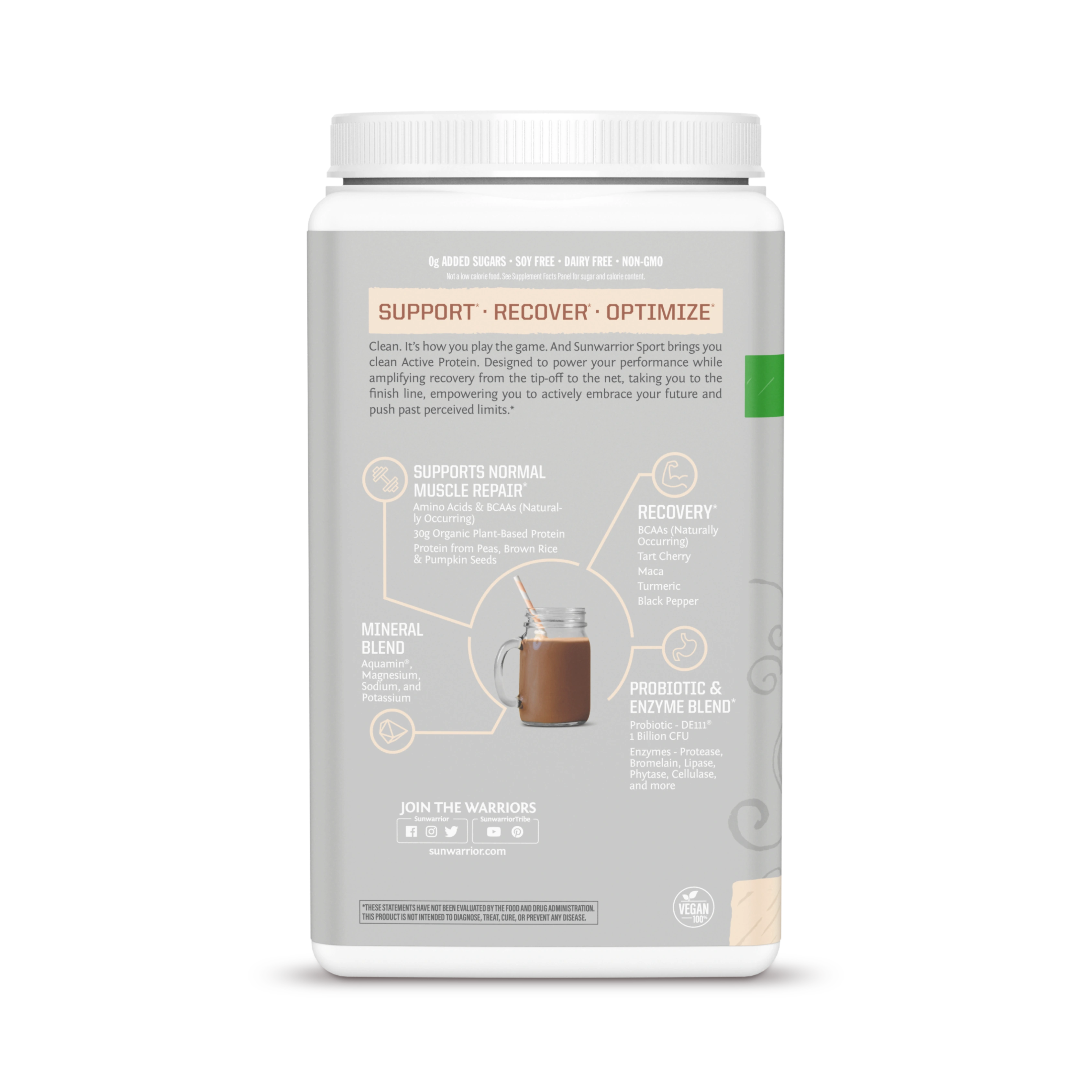 Sunwarrior, Sport, Organic Active Protein, Chocolate, 1 kg