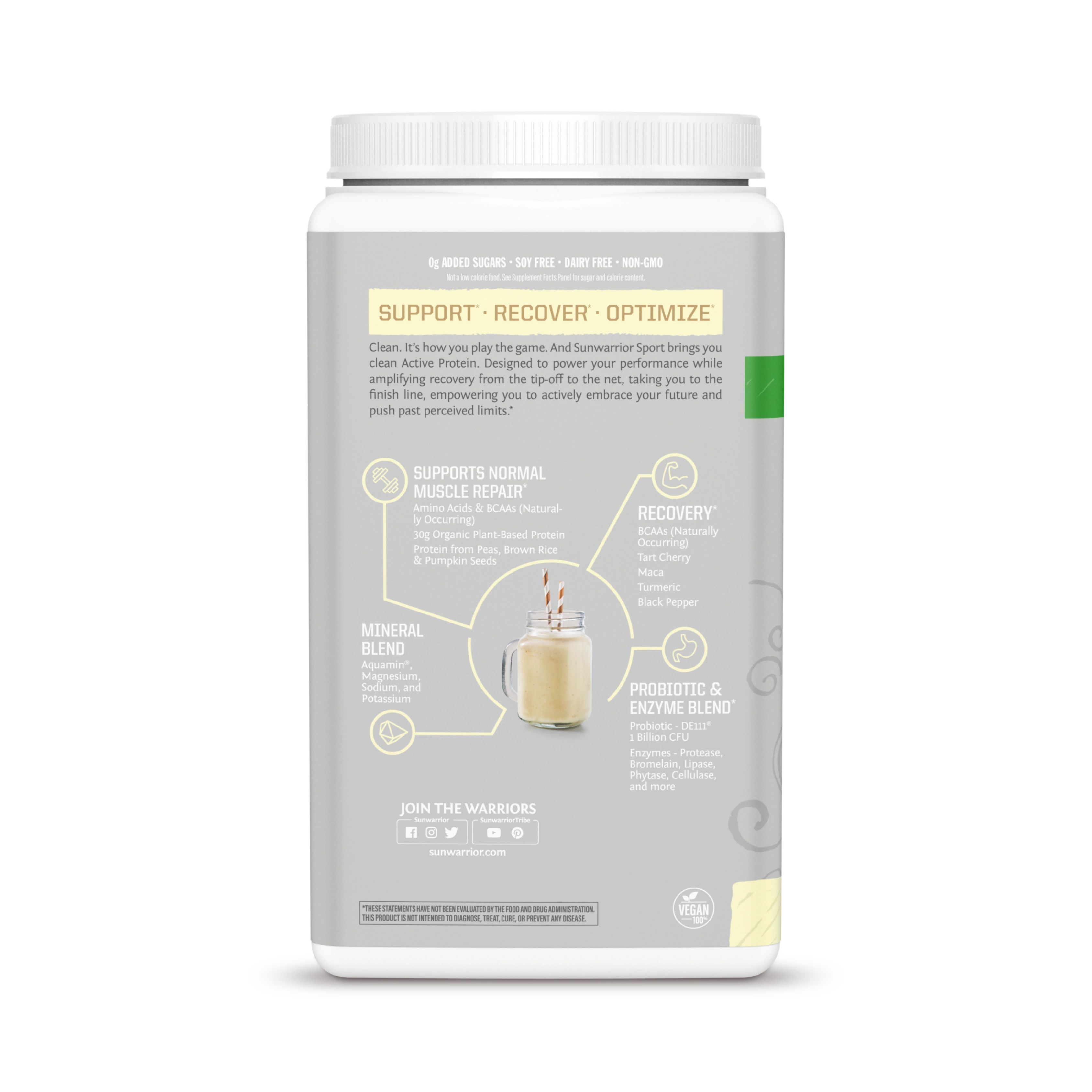 Sunwarrior, Sport, Organic Active Protein, Vanilla, 1 kg