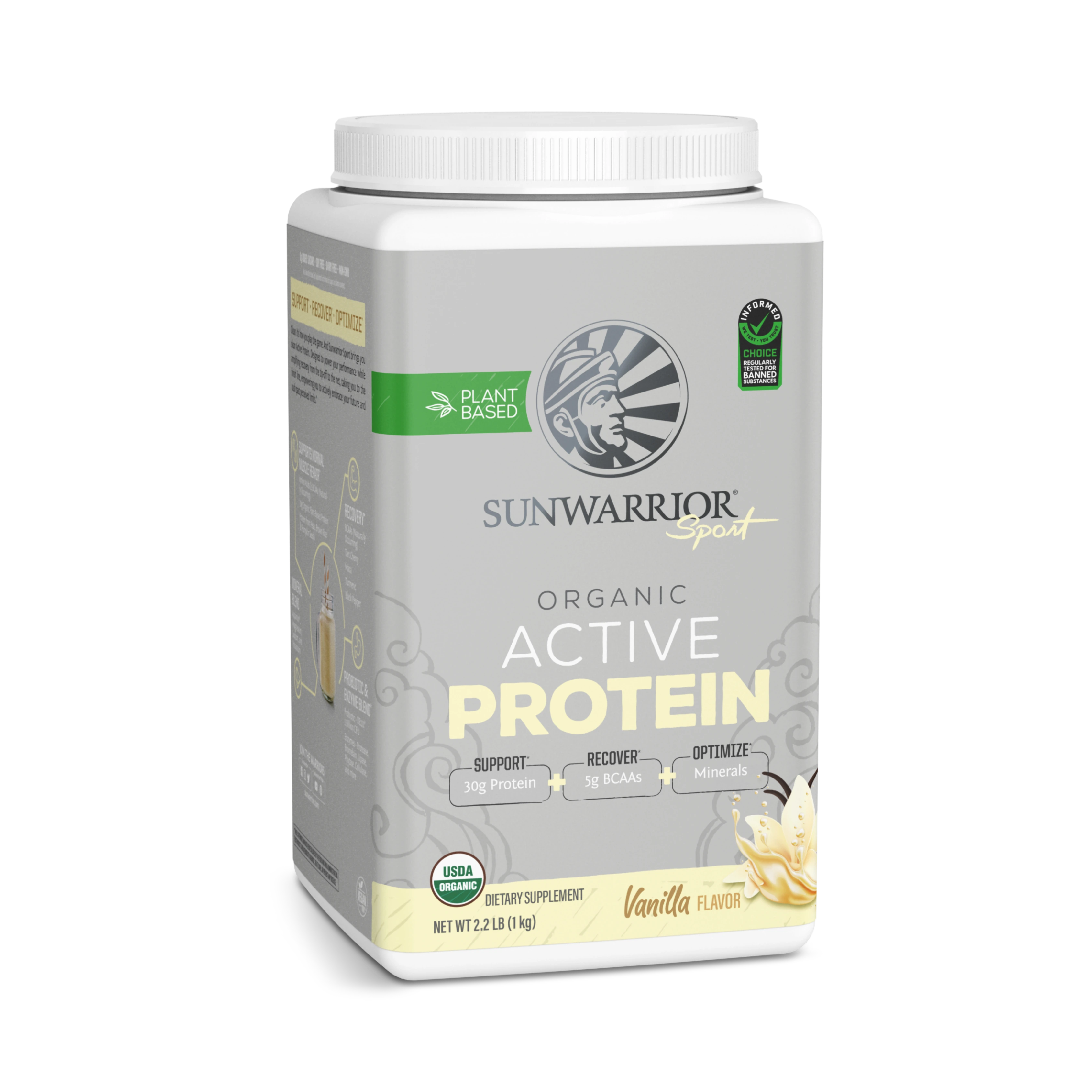 Sunwarrior, Sport, Organic Active Protein, Vanilla, 1 kg