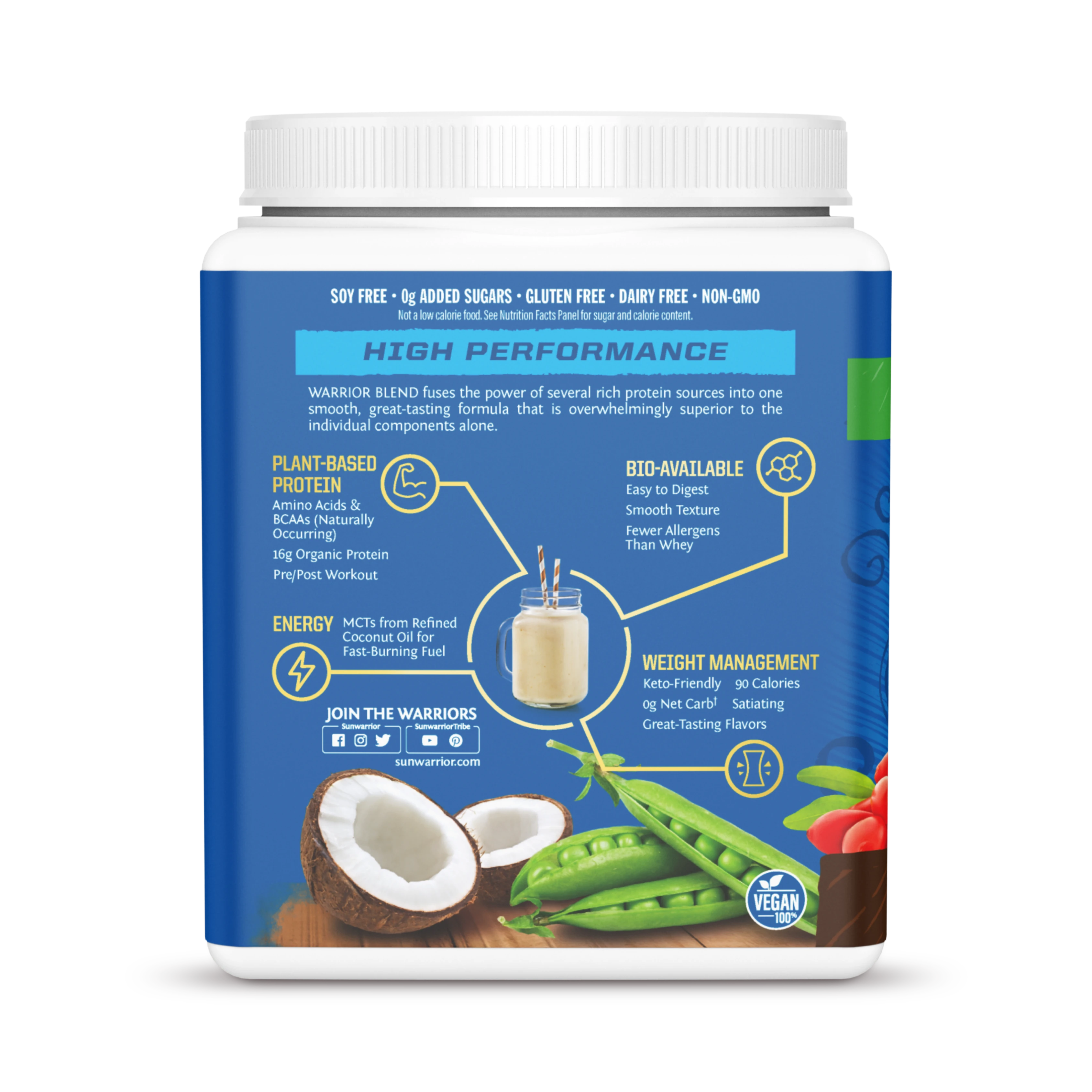 Sunwarrior, Warrior Blend, Protein, Chocolate, 375 g