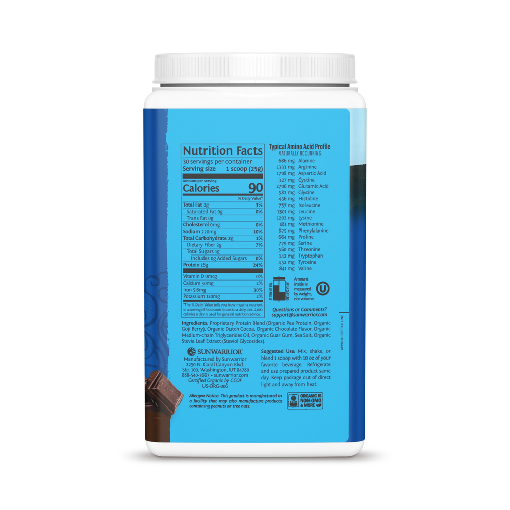 Sunwarrior, Warrior Blend, Protein, Chocolate, 750 g